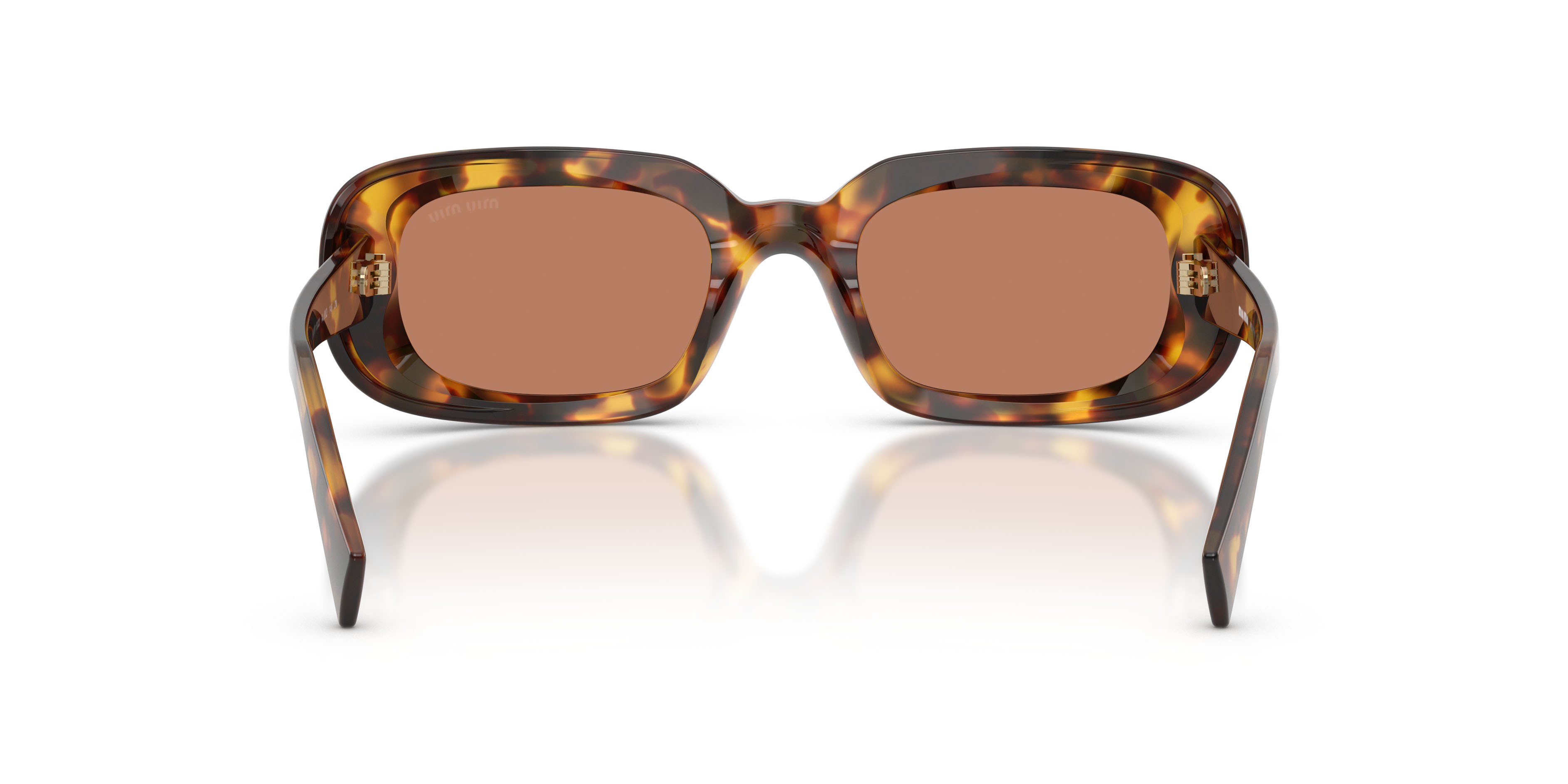 Occhiali da sole Miu Miu MU B13S (14L90Q) colore havana miele forma rettangolare lenti marrone
