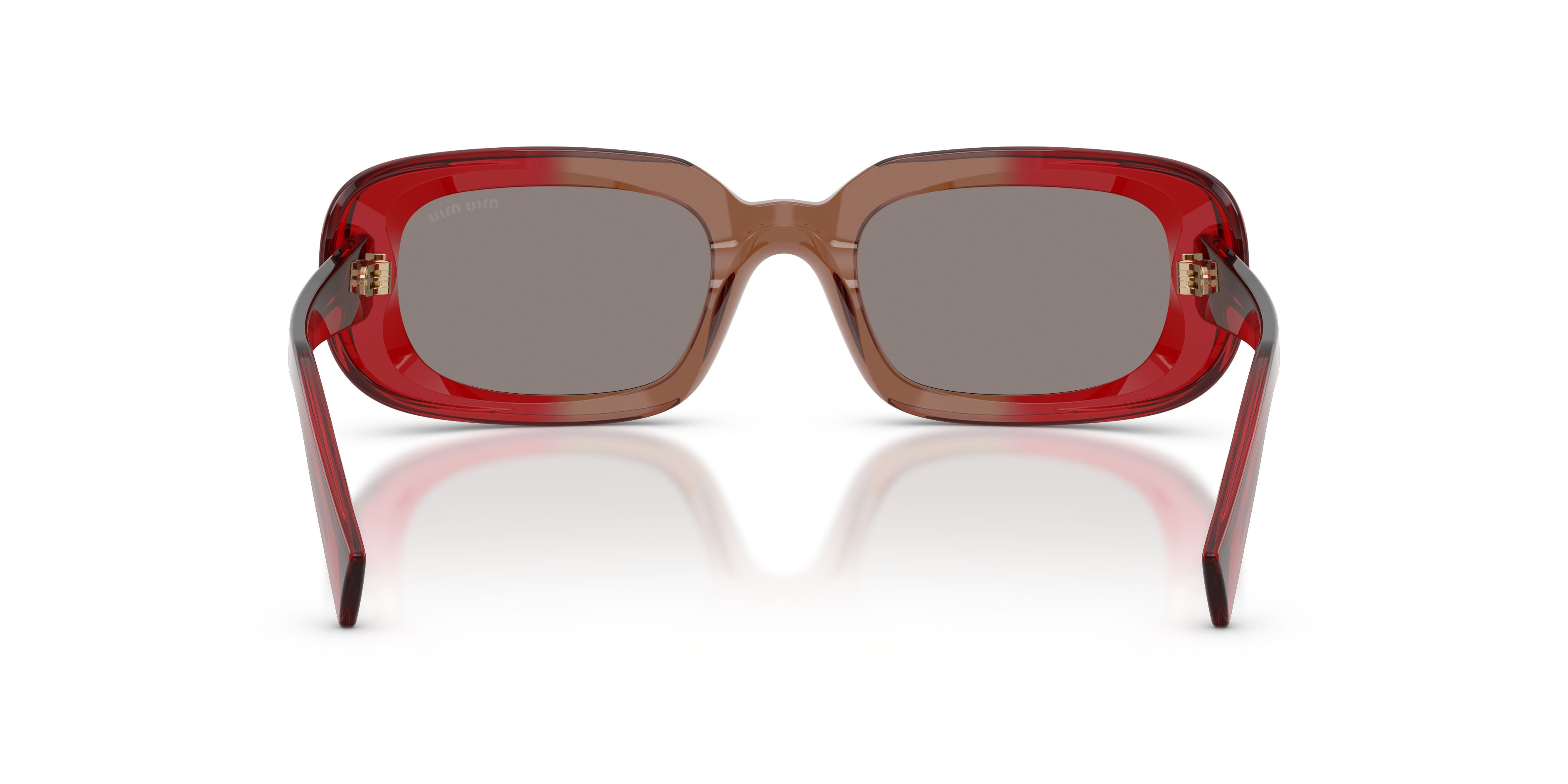 Occhiali da sole Miu Miu MU B13S (23M80Q) colore bordeaux forma rettangolare lenti grigio scuro