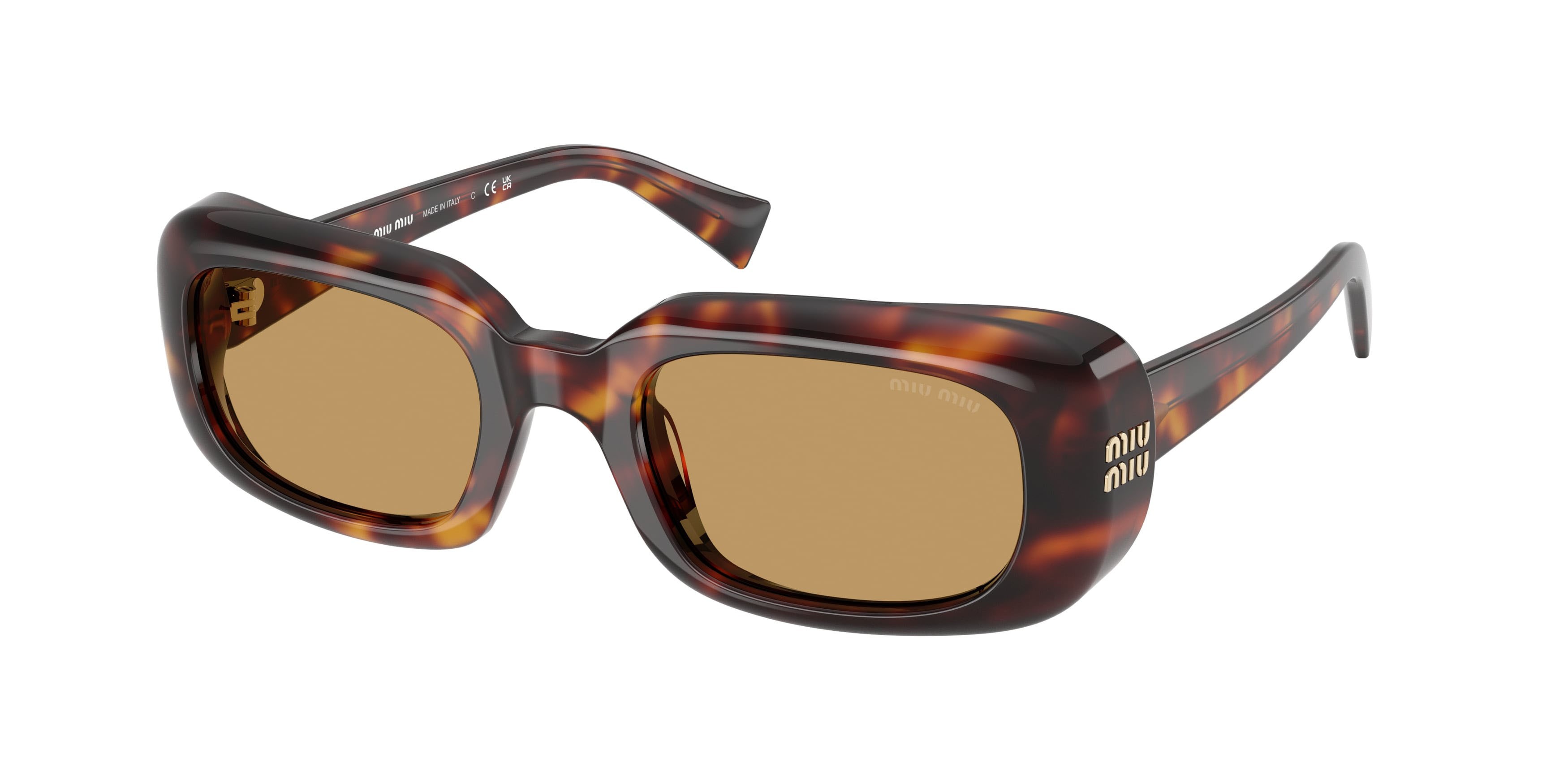 Occhiali da sole Miu Miu MU B13S (27L10Y) colore havana forma rettangolare lenti marrone