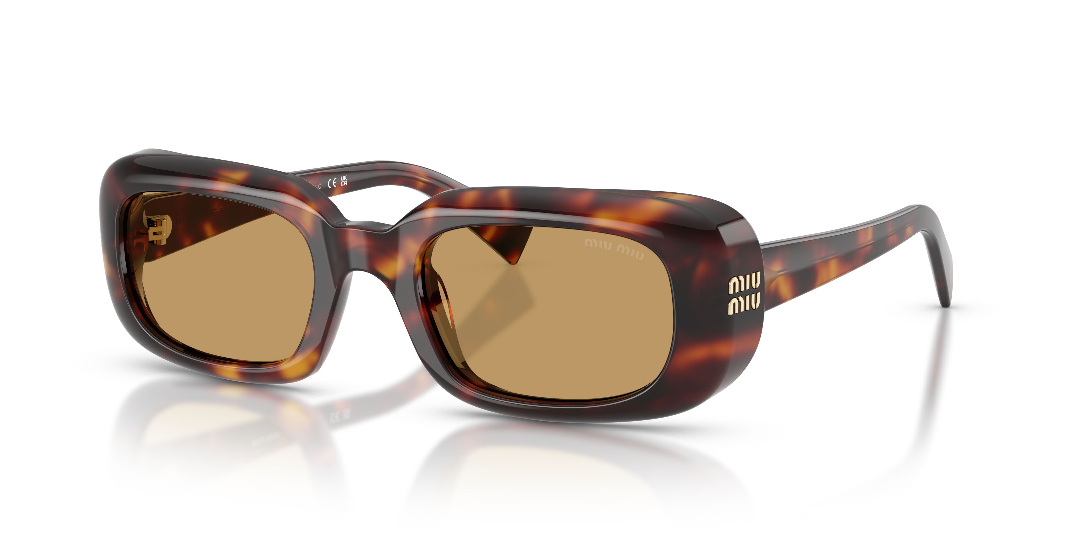 Occhiali da sole Miu Miu MU B13S (27L10Y) colore havana forma rettangolare lenti marrone