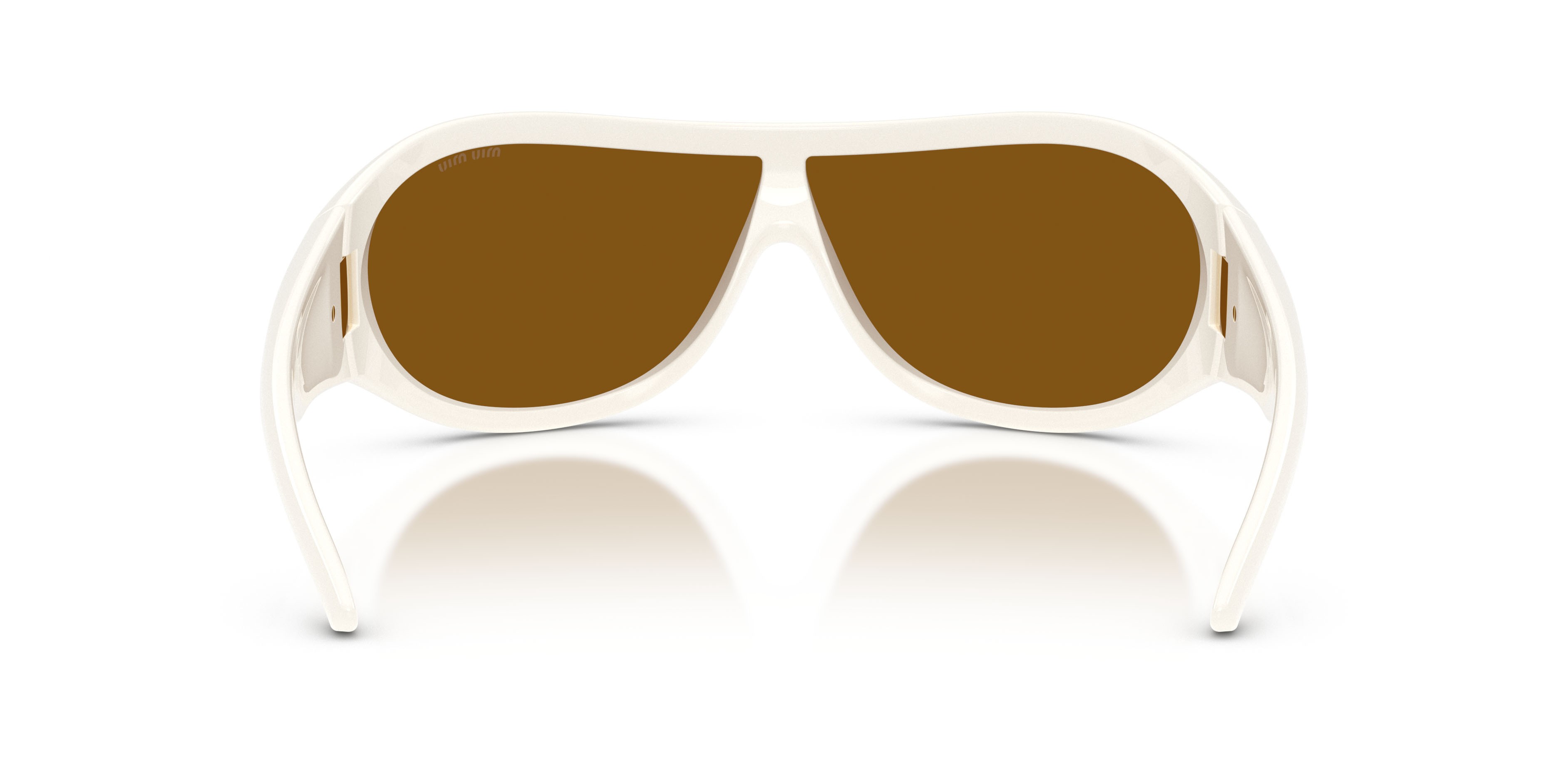 Occhiali da sole Miu Miu MU B14SU (17K20V) colore bianco forma irregolare lenti bronzo scuro