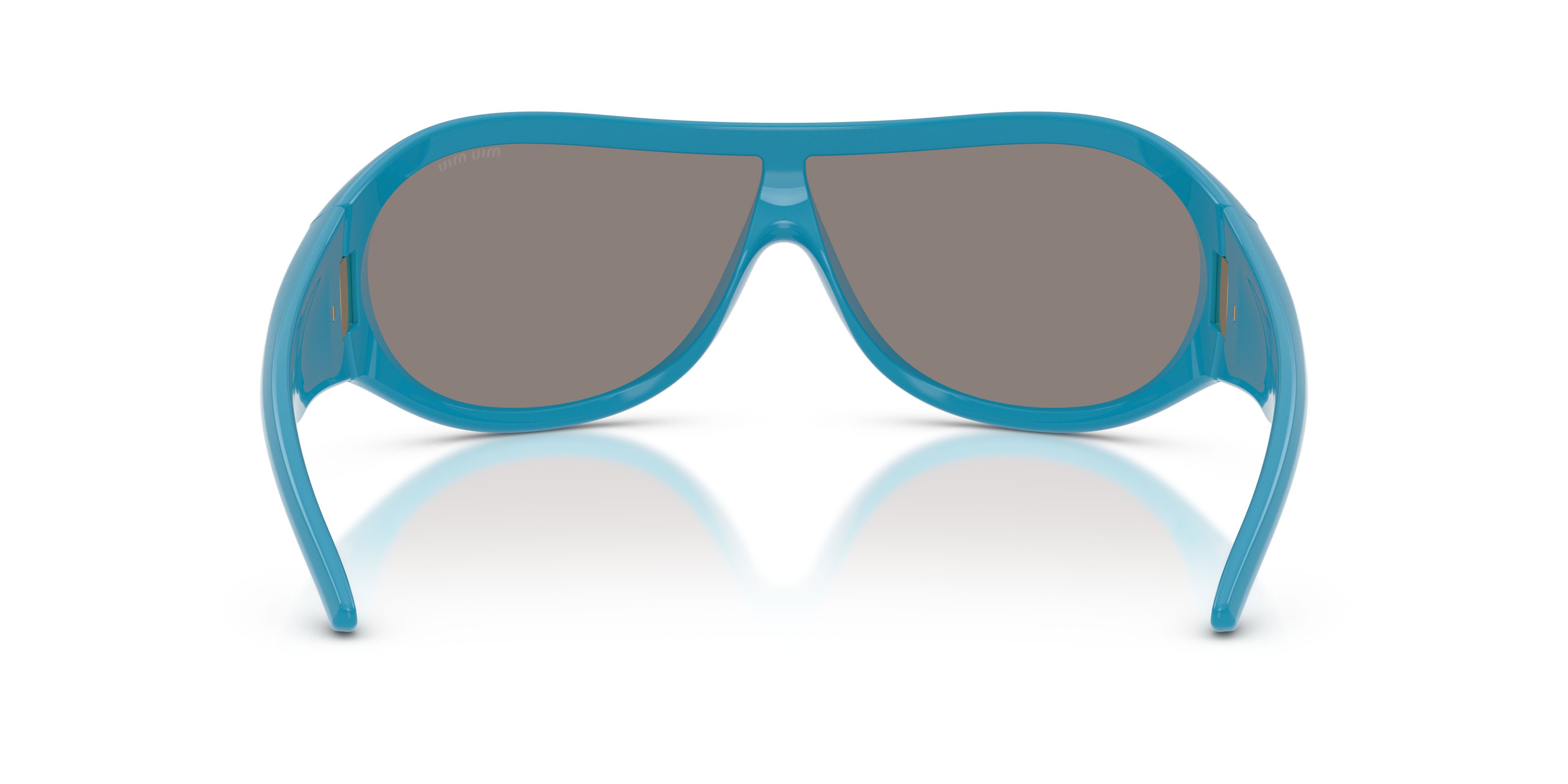 Occhiali da sole Miu Miu MU B14SU (26N80Q) colore blu forma irregolare lenti grigio scuro