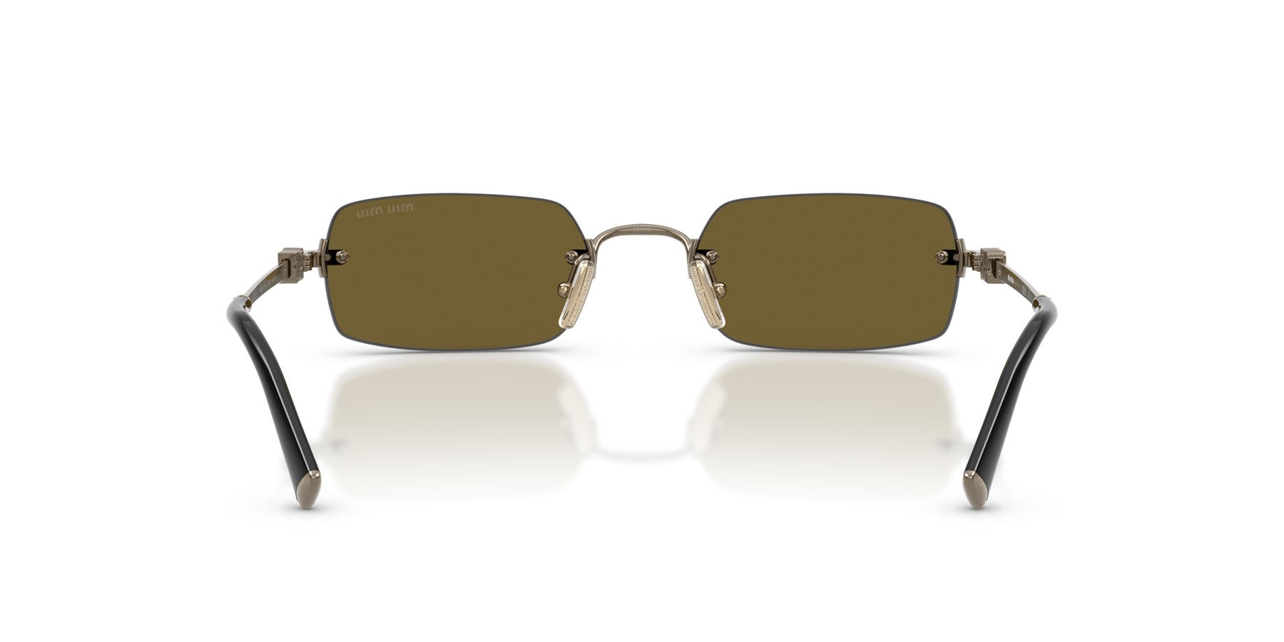 Occhiali da sole Miu Miu MU B50S (26C09Z) colore old gold forma rettangolare lenti marrone scuro