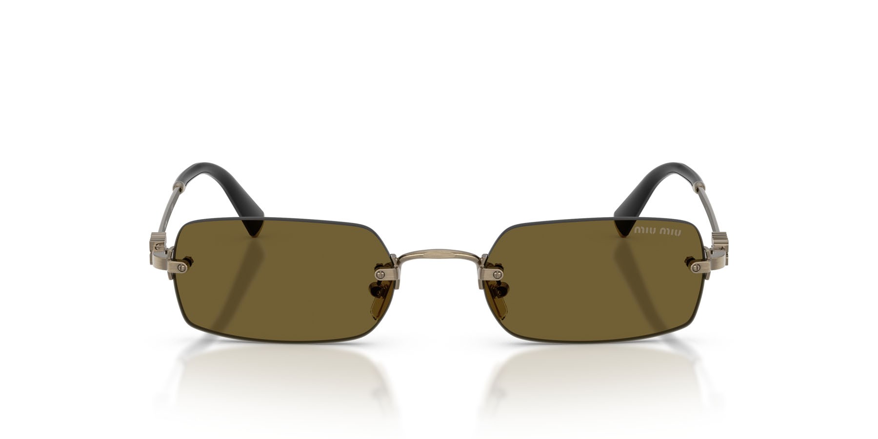 Occhiali da sole Miu Miu MU B50S (26C09Z) colore old gold forma rettangolare lenti marrone scuro