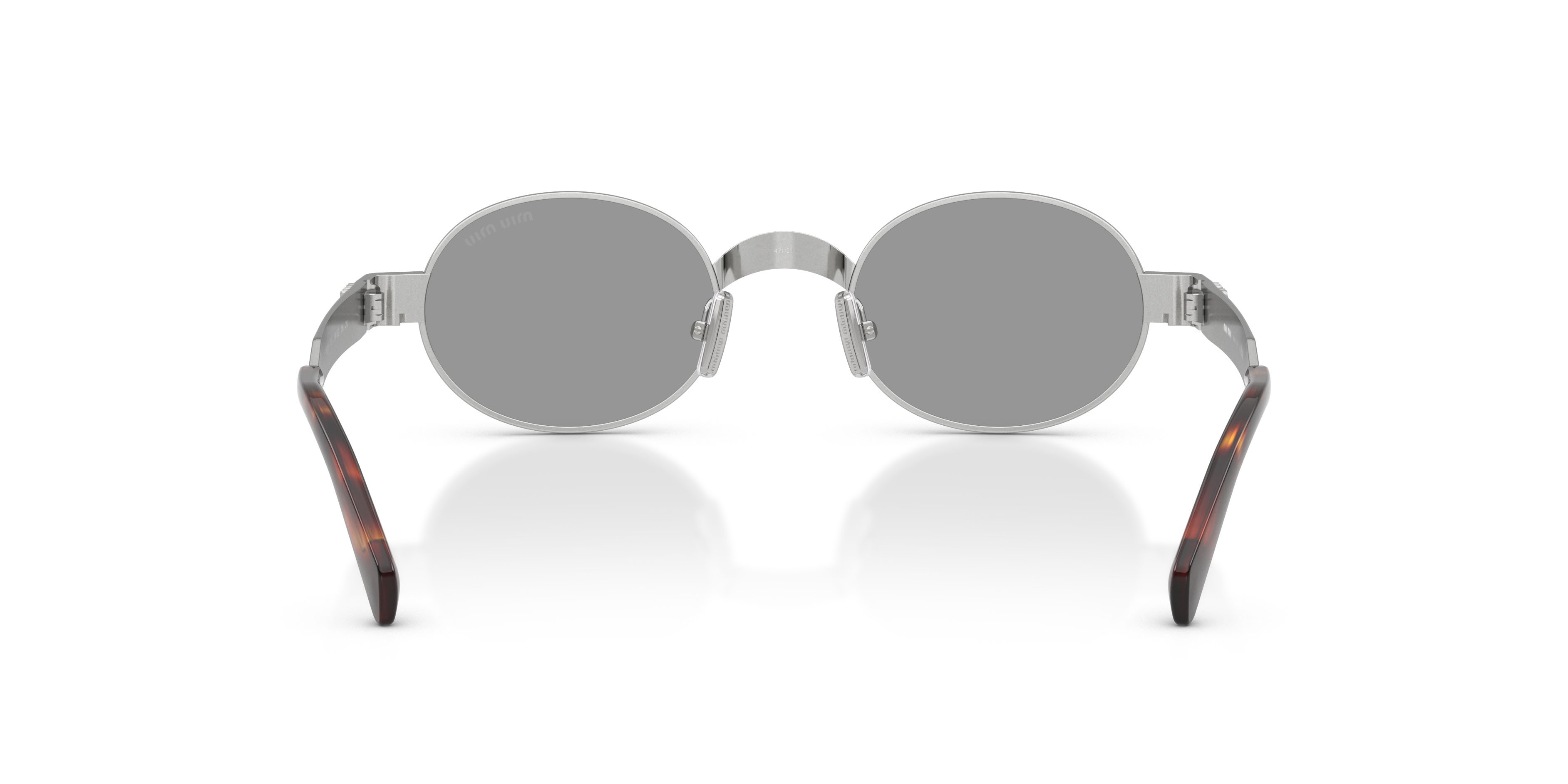 Occhiali da sole Miu Miu MU B51S (21M50Q) colore argento vecchio forma ovale lenti grigio