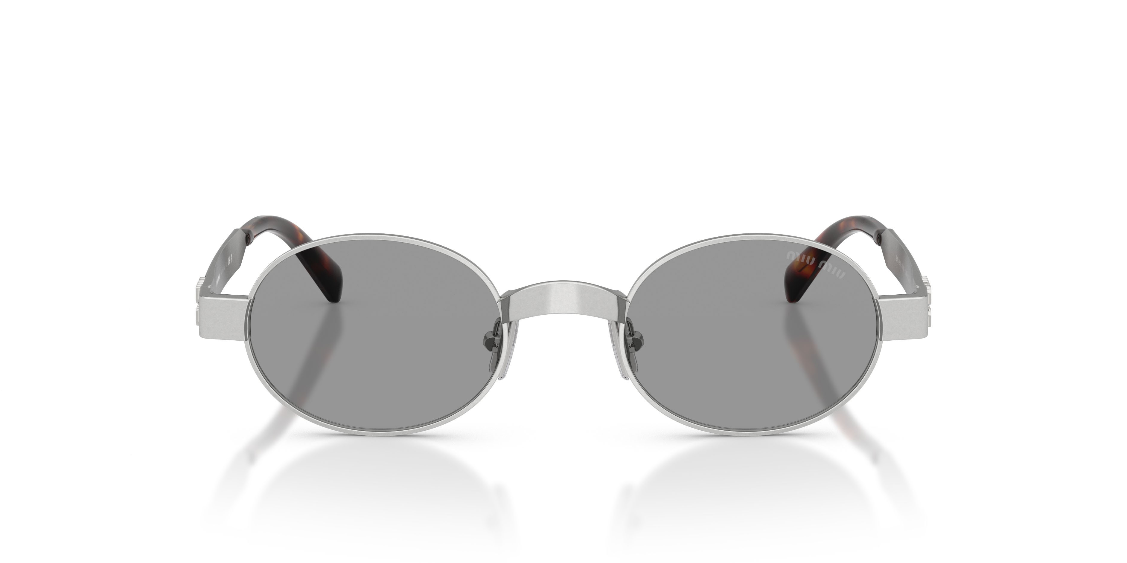 Occhiali da sole Miu Miu MU B51S (21M50Q) colore argento vecchio forma ovale lenti grigio