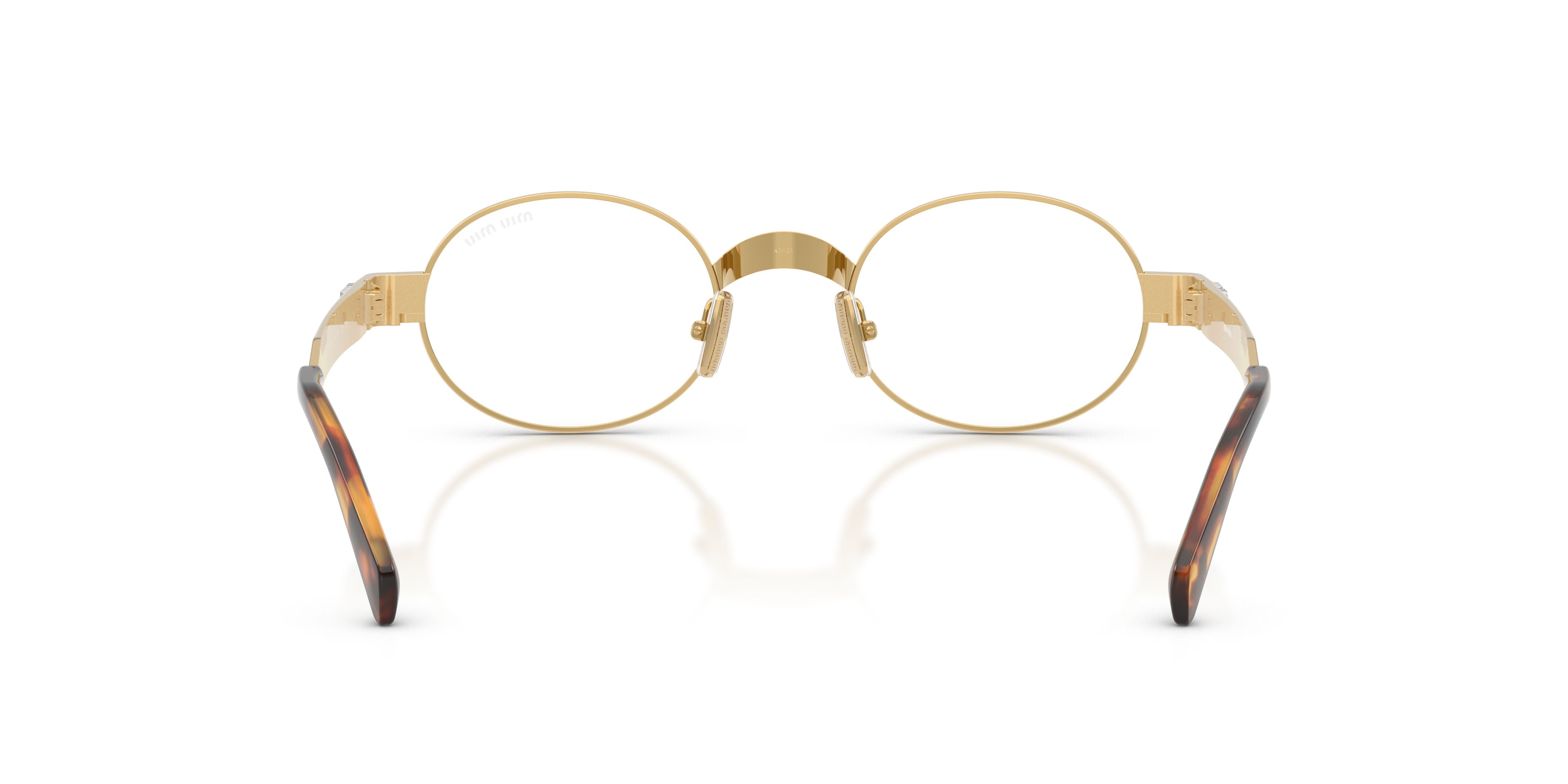 Occhiali da sole Miu Miu MU B51S (5AK10W) colore oro forma ovale lenti filtro per luce blu-viola