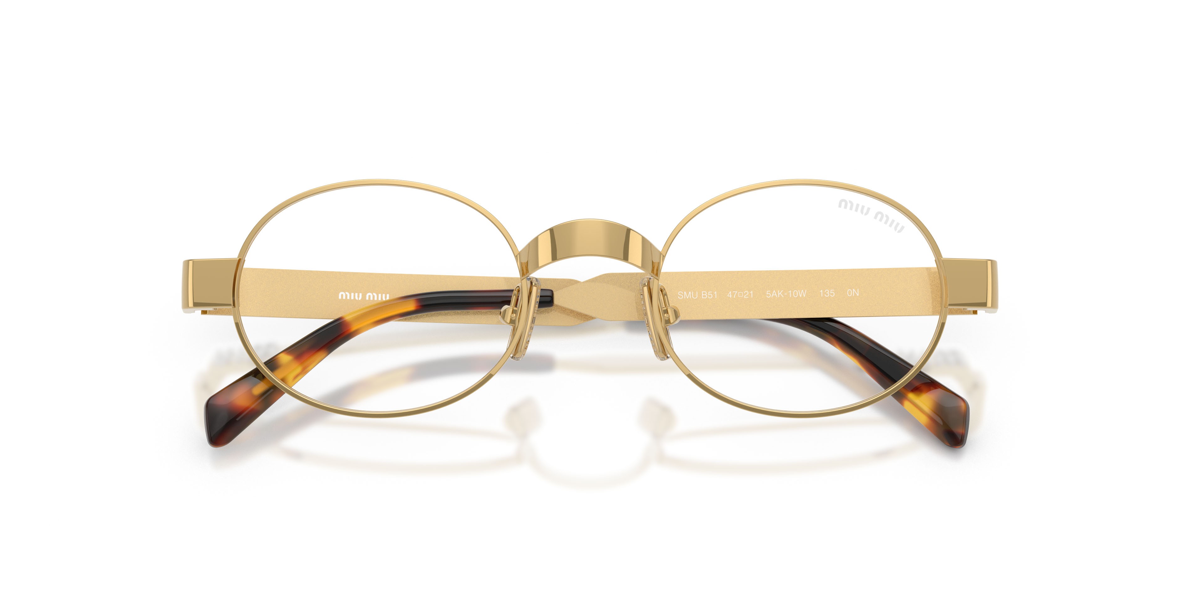Occhiali da sole Miu Miu MU B51S (5AK10W) colore oro forma ovale lenti filtro per luce blu-viola