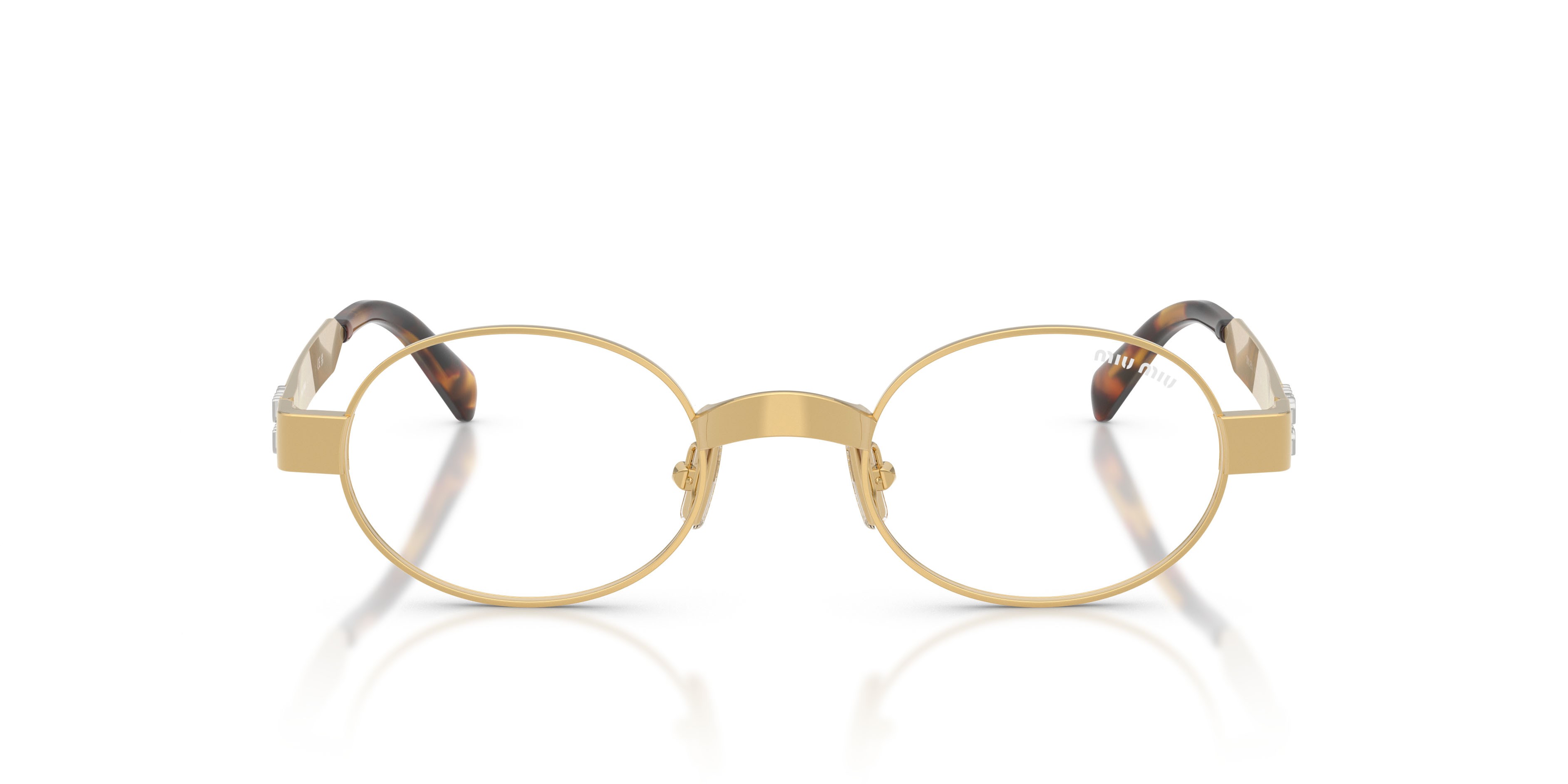 Occhiali da sole Miu Miu MU B51S (5AK10W) colore oro forma ovale lenti filtro per luce blu-viola