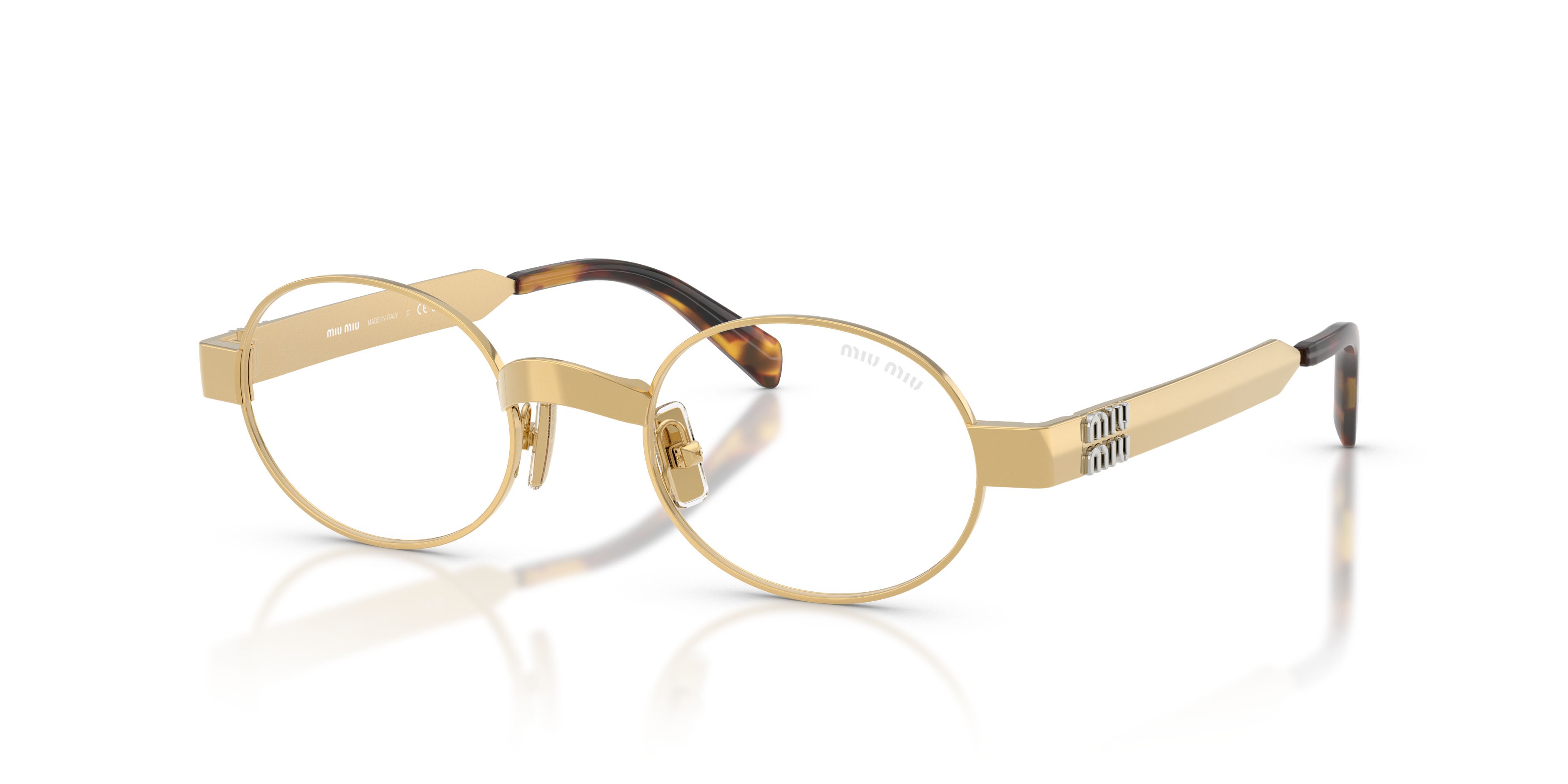 Occhiali da sole Miu Miu MU B51S (5AK10W) colore oro forma ovale lenti filtro per luce blu-viola