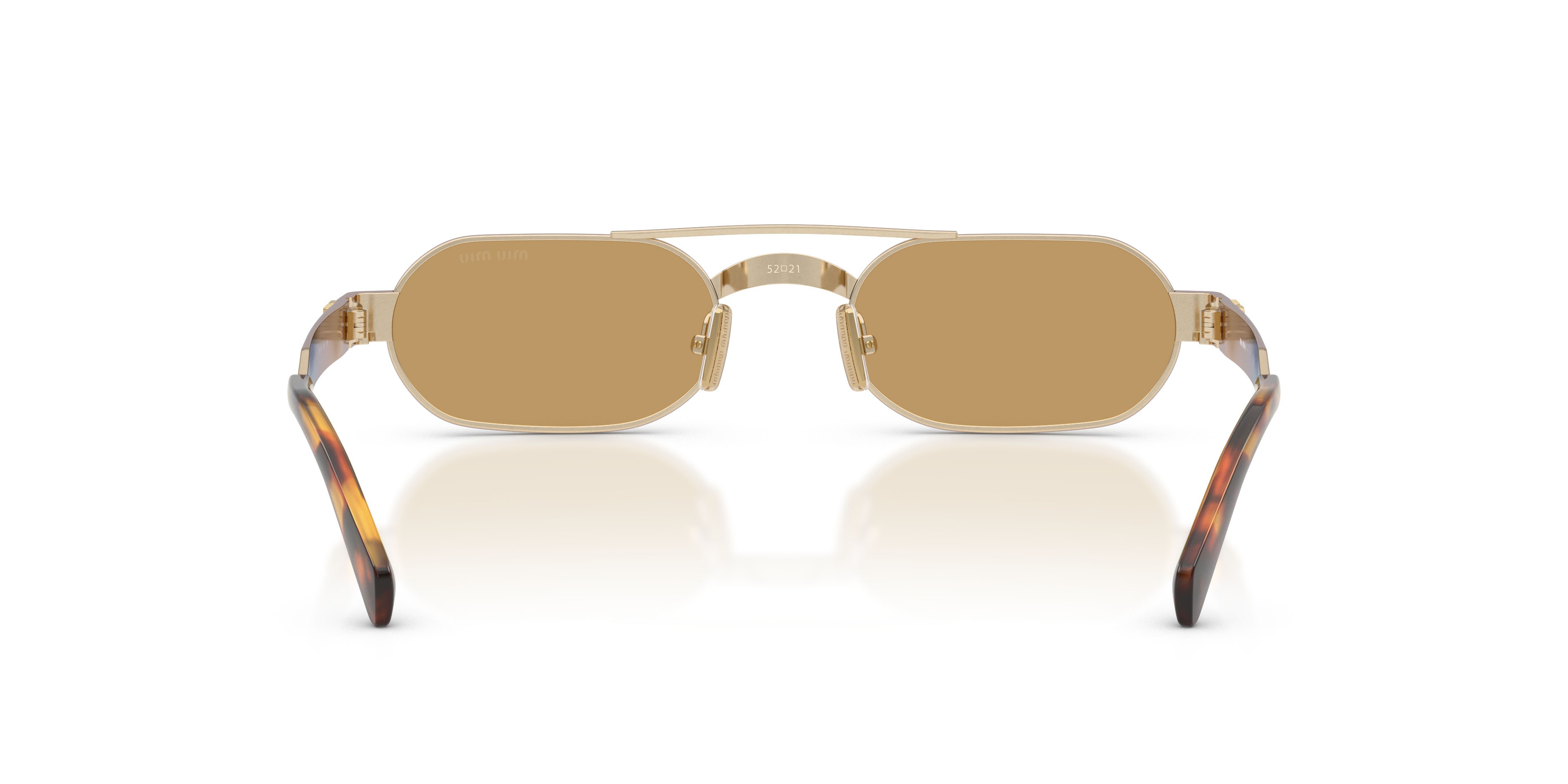 Occhiali da sole Miu Miu MU B52S (22M10Y) colore oro antico forma ovale lenti marrone