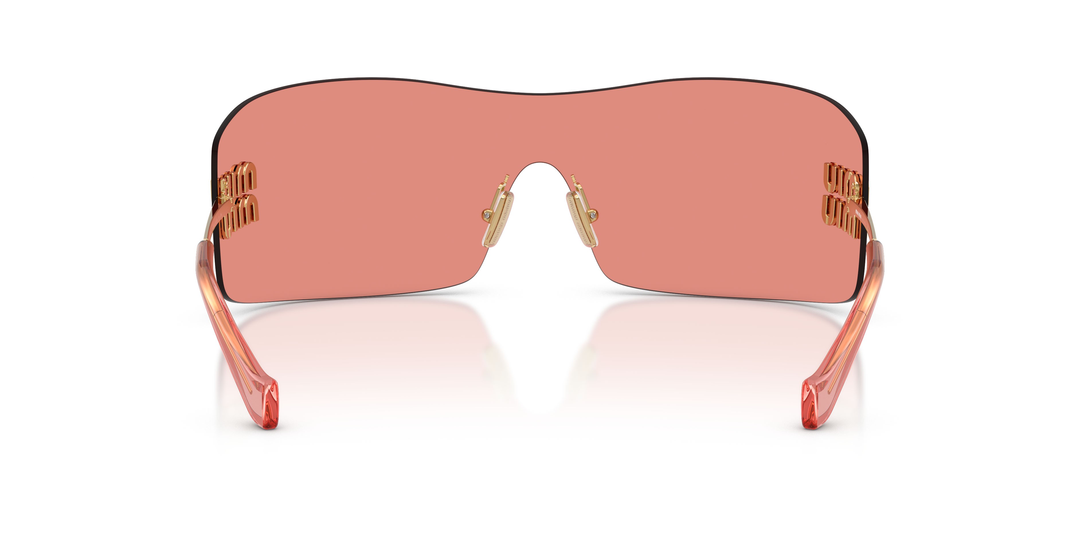 Occhiali da sole Miu Miu MU B53S (5AK20Y) colore oro forma rettangolare lenti rosso