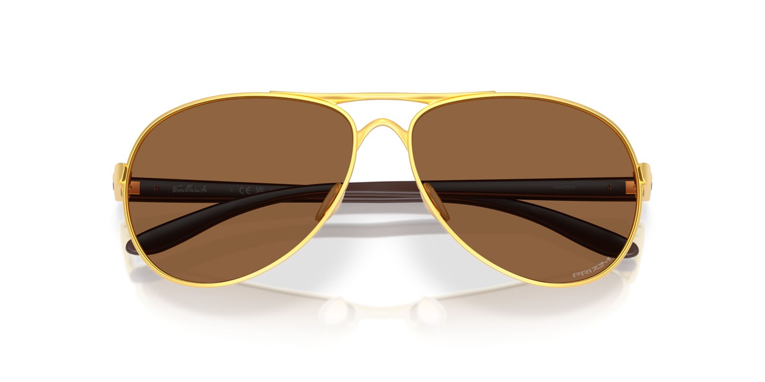 Sonnenbrillen Oakley Feedback OO 4079 (407951) farbe oro satinato form rund gläser prizm bronze