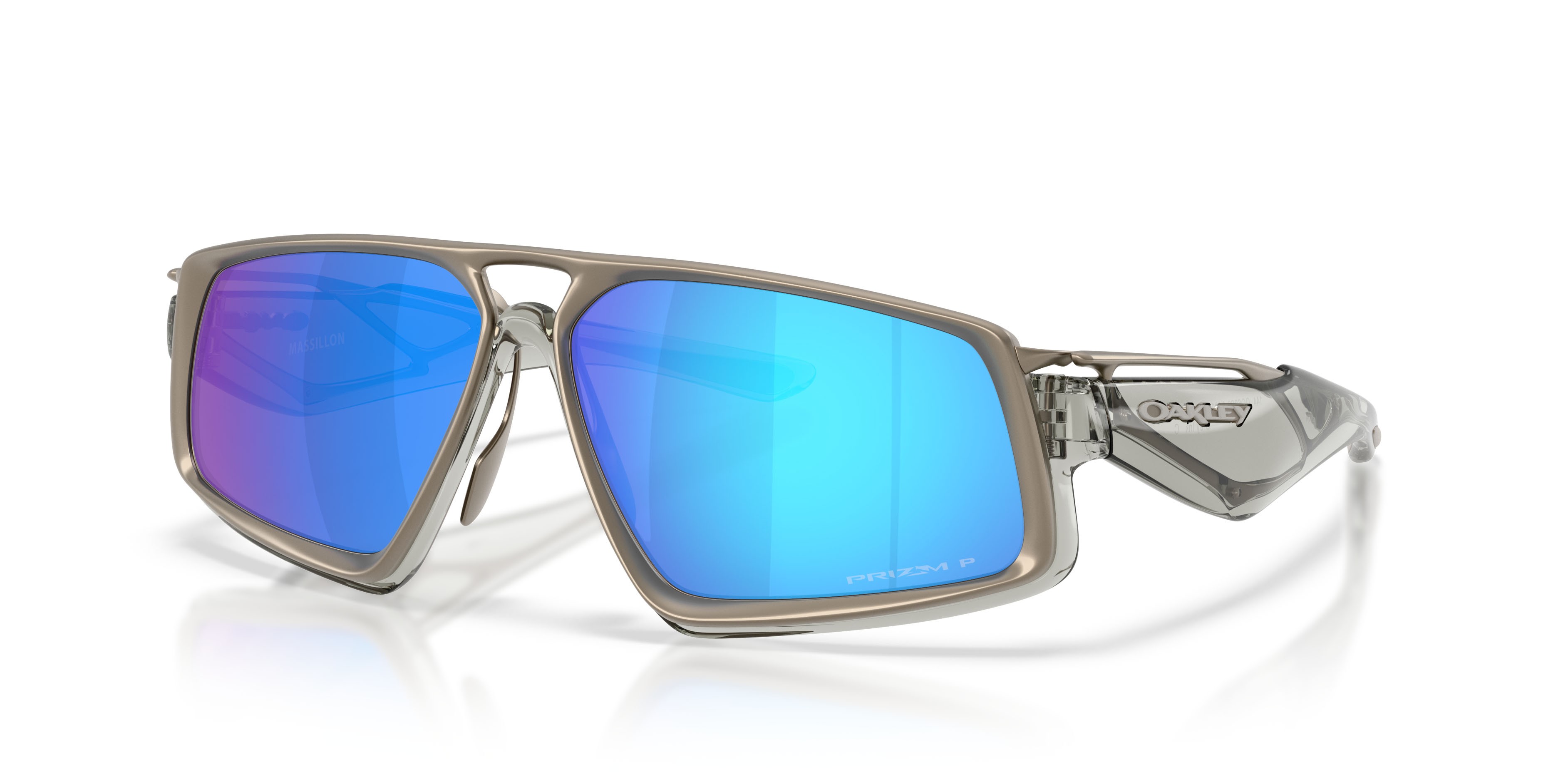 Sonnenbrillen Oakley Massillon OO 6029 (602904) farbe grey ink form rechteckig gläser prizm sapphire polarized