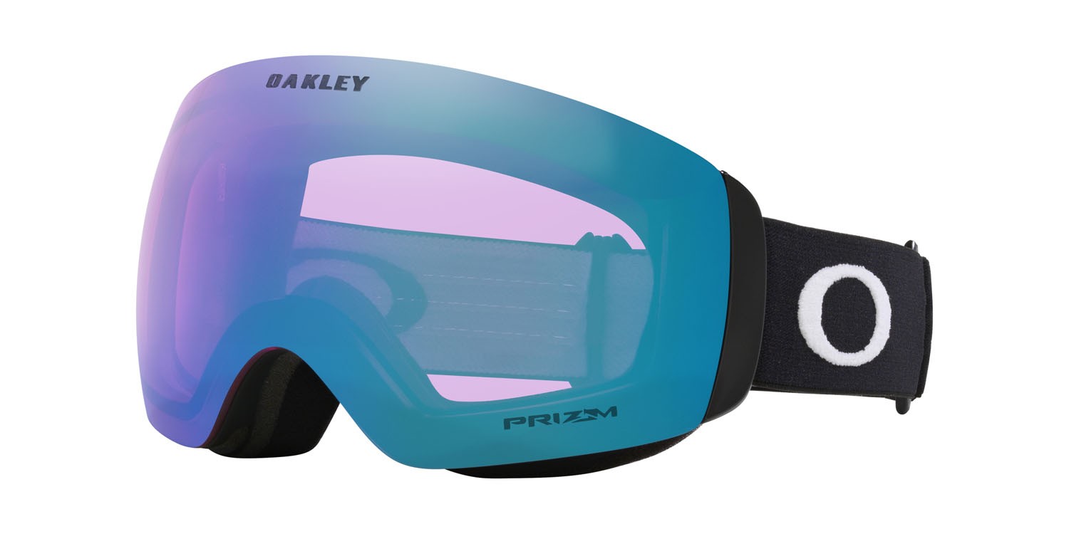 Maschere da Sci e Snowboard Oakley Flight Deck M OO 7064 (7064F8) colore nero opaco forma mask lenti prizm snow iced iridium