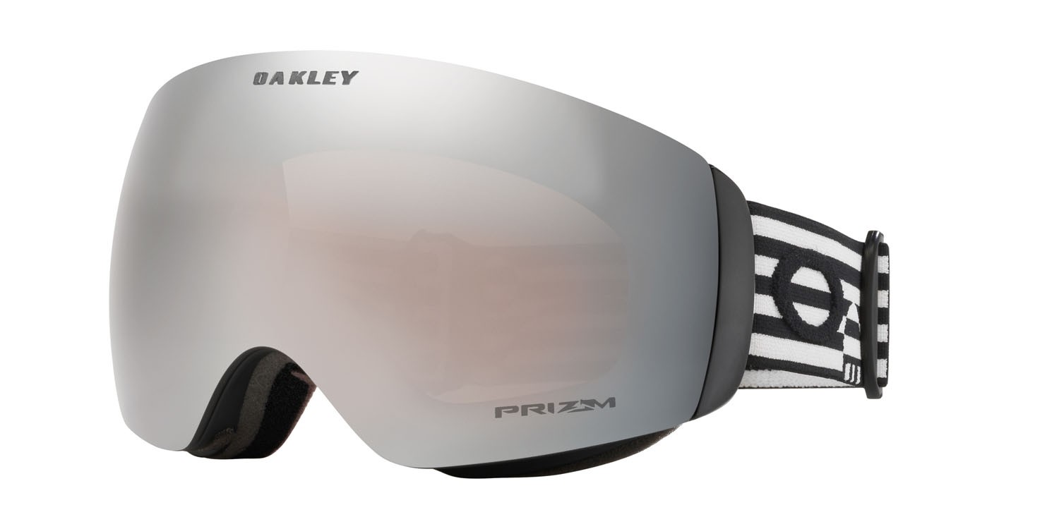 Maschere da Sci e Snowboard Oakley Flight Deck M OO 7064 (7064F9) colore black white geo forma mask lenti prizm snow black iridium