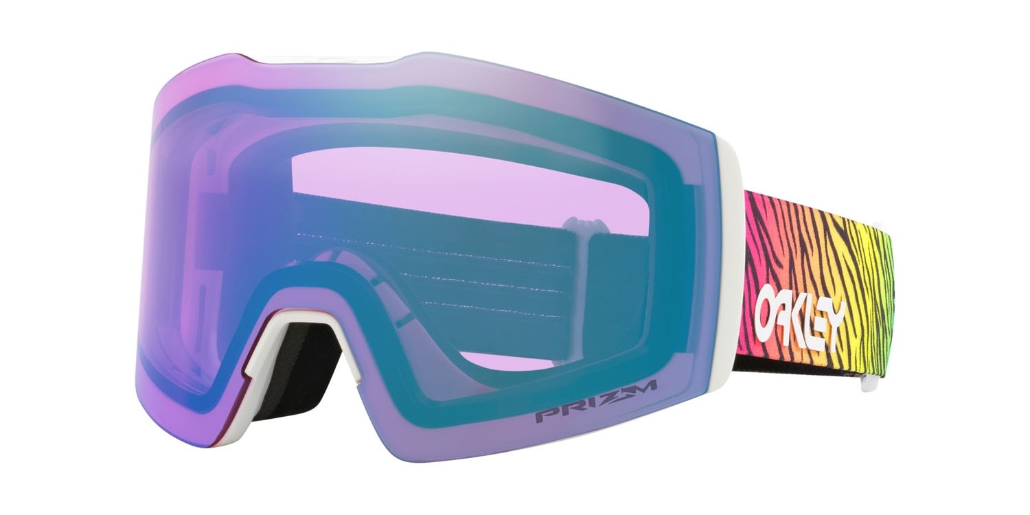 Ski and snowboard goggles Oakley Fall Line M OO 7103 (710377) color bengal white shape mask lenses prizm snow iced iridium