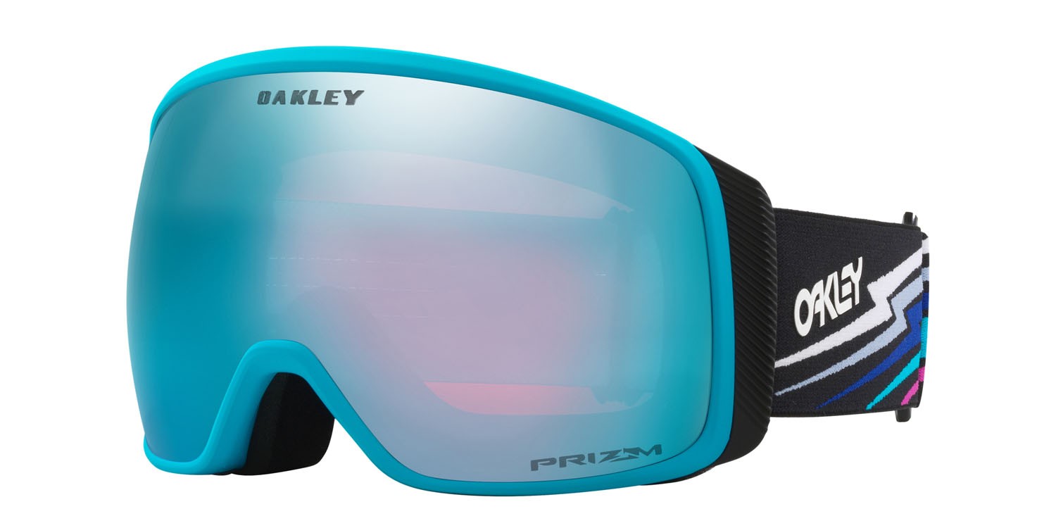 Ski and snowboard goggles Oakley Flight Tracker L OO 7104 (710478) color black bolt shape mask lenses prizm snow sapphire iridium