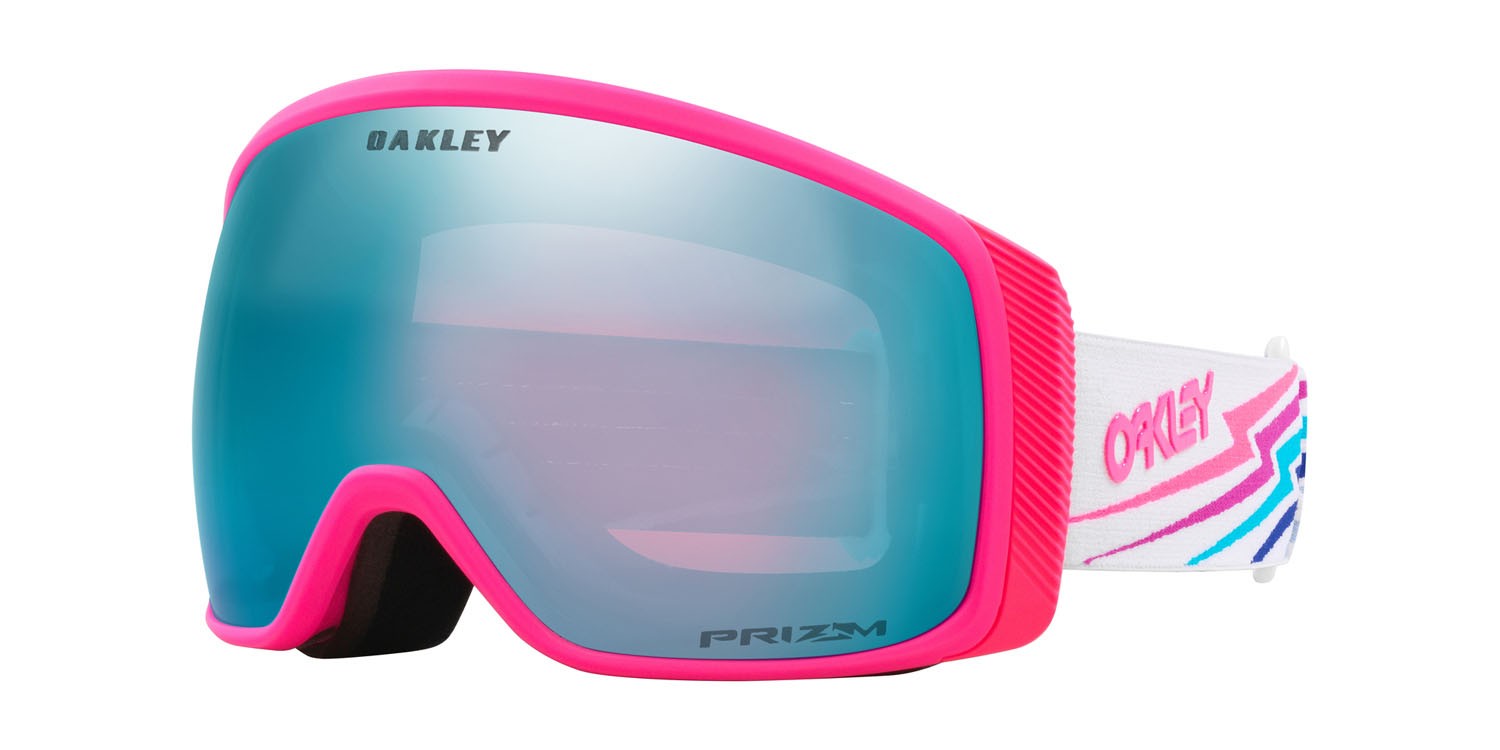 Skibrillen und Snowboard masken Oakley Flight Tracker M OO 7105 (710574) farbe white bolt form maske gläser prizm snow sapphire iridium