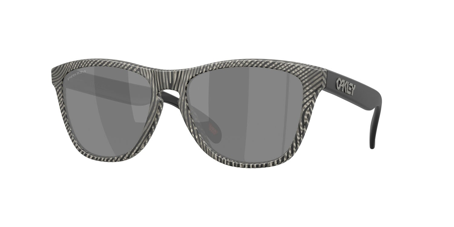 Sonnenbrillen Oakley Frogskins OO 9013 (9013M0) farbe inchiostro grigio opaco impronta digitale form quadratisch gläser prizm black