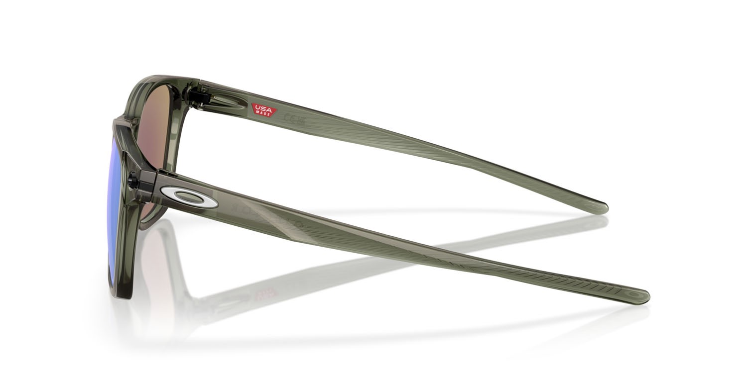 Sonnenbrillen Oakley Ojector OO 9018 (901819) farbe verde oliva/inchiostro form rechteckig gläser prizm sapphire