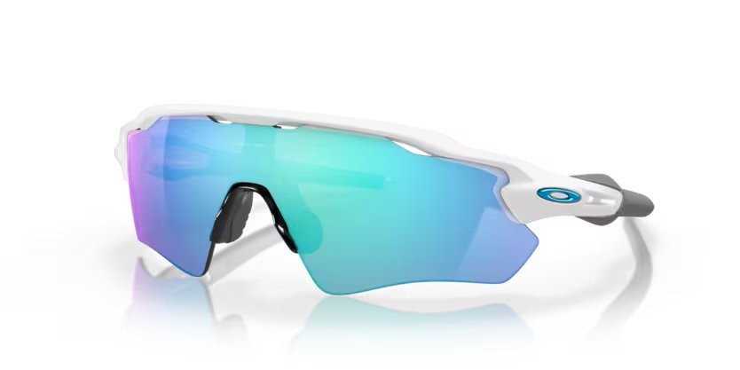 Sonnenbrillen Oakley Radar ev path OO 9208 (920873) farbe polished white form rechteckig gläser prizm sapphire