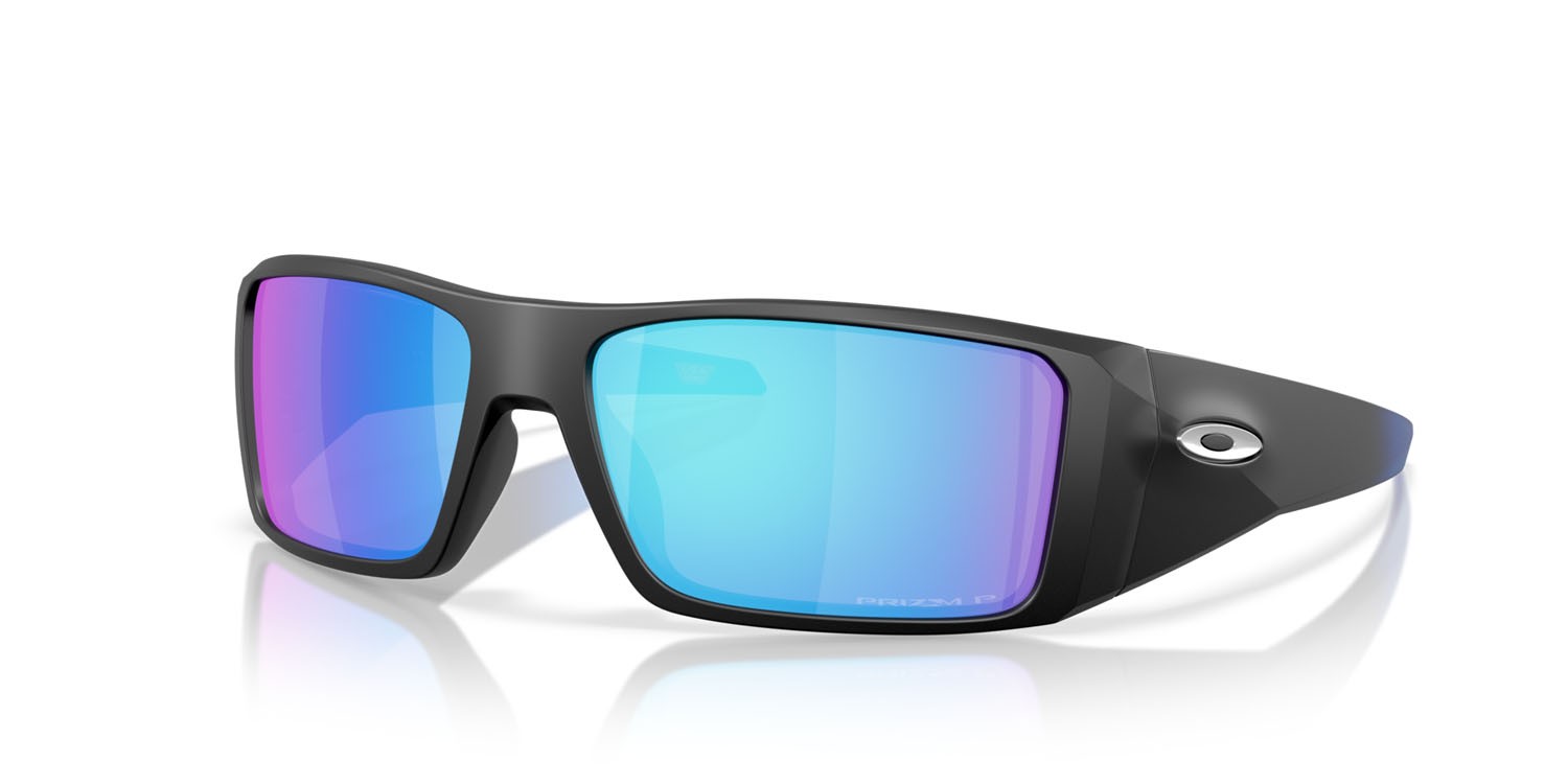 Sonnenbrillen Oakley Heliostat OO 9231 (923123) farbe nero opaco form rechteckig gläser prizm sapphire polarized