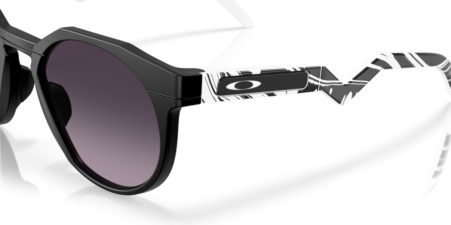 Occhiali da sole Oakley HSTN OO 9242 (924212) colore nero opaco forma rotondo lenti prizm black