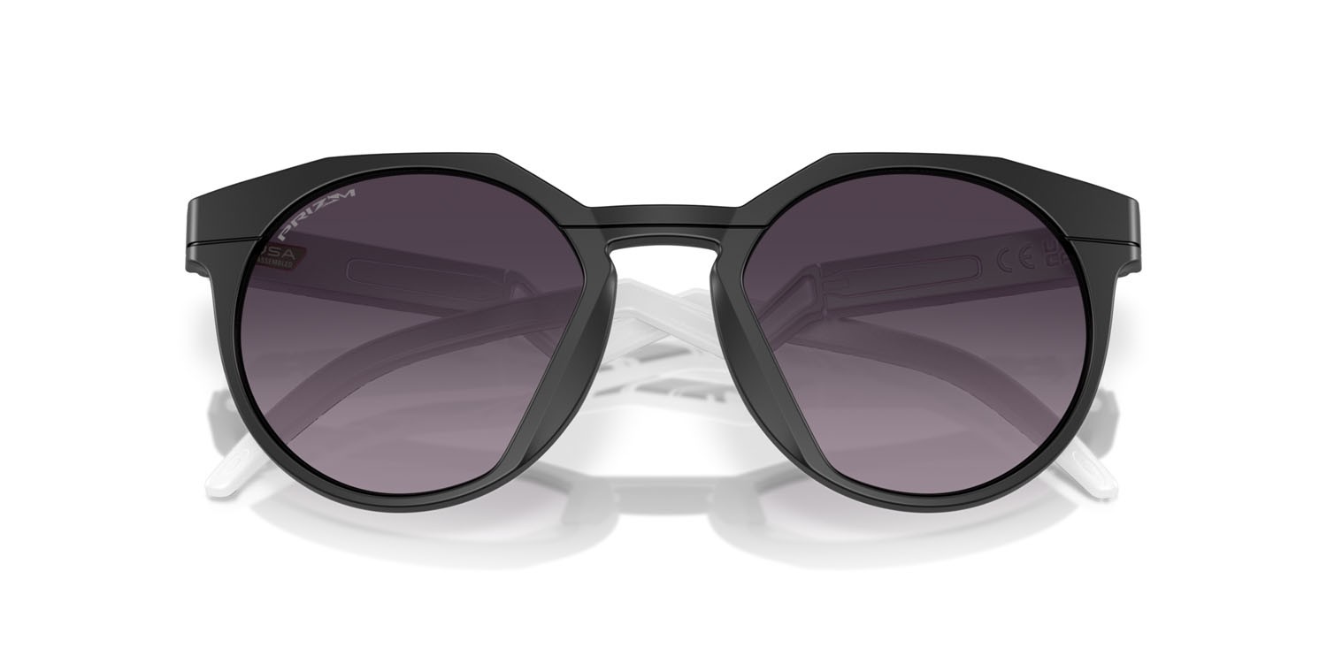 Occhiali da sole Oakley HSTN OO 9242 (924212) colore nero opaco forma rotondo lenti prizm black