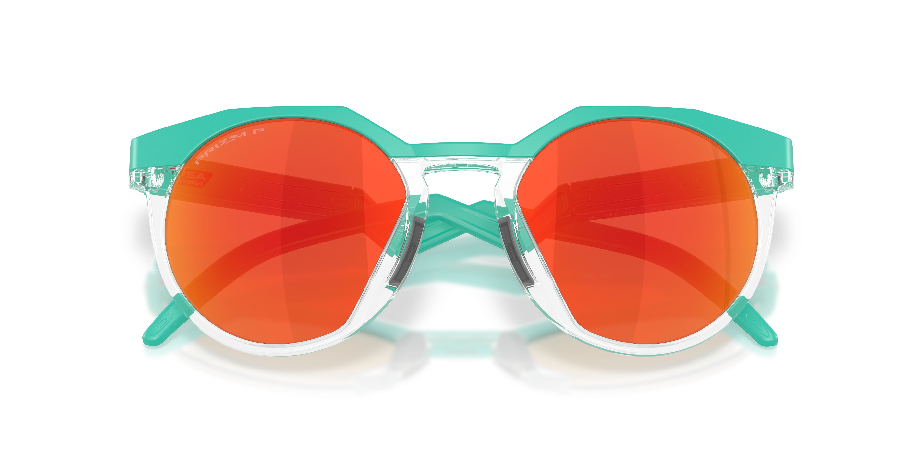Sonnenbrillen Oakley HSTN OO 9242 (924223) farbe celeste form rund gläser prizm ruby polarized