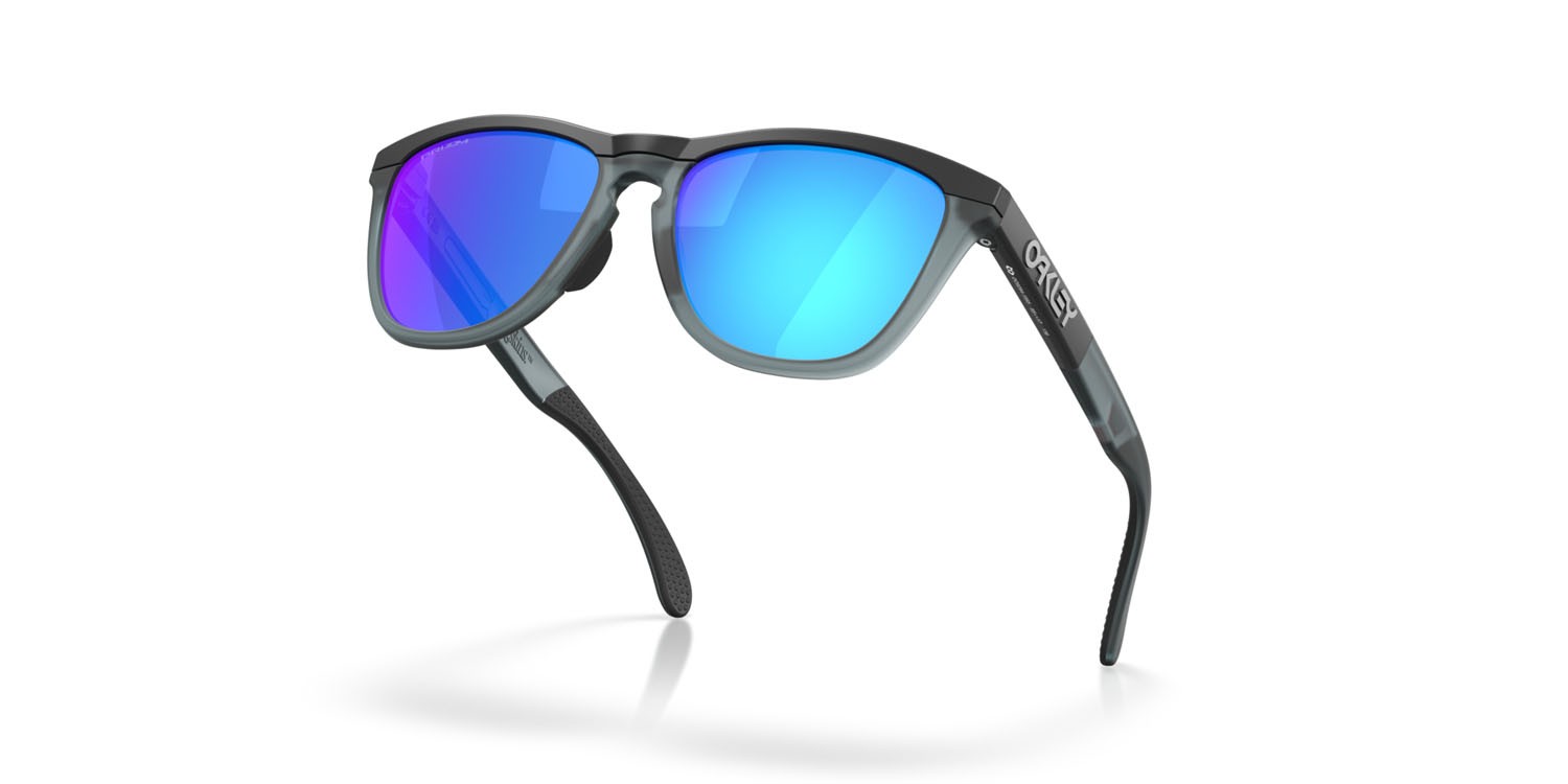 Sonnenbrillen Oakley Frogskins Range OO 9284 (928419) farbe nero opaco form rund gläser prizm sapphire
