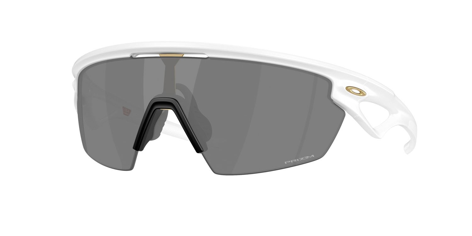 Occhiali da sole Oakley Sphaera OO 9403 (940324) colore bianco opaco forma mask lenti prizm black