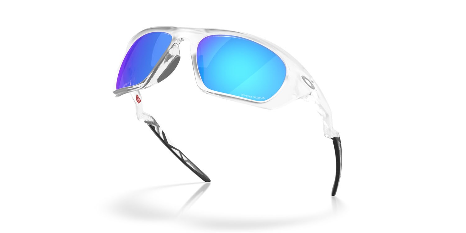 Occhiali da sole Oakley Lateralis OO 9431 (943106) colore trasparente opaco forma rettangolare lenti prizm sapphire