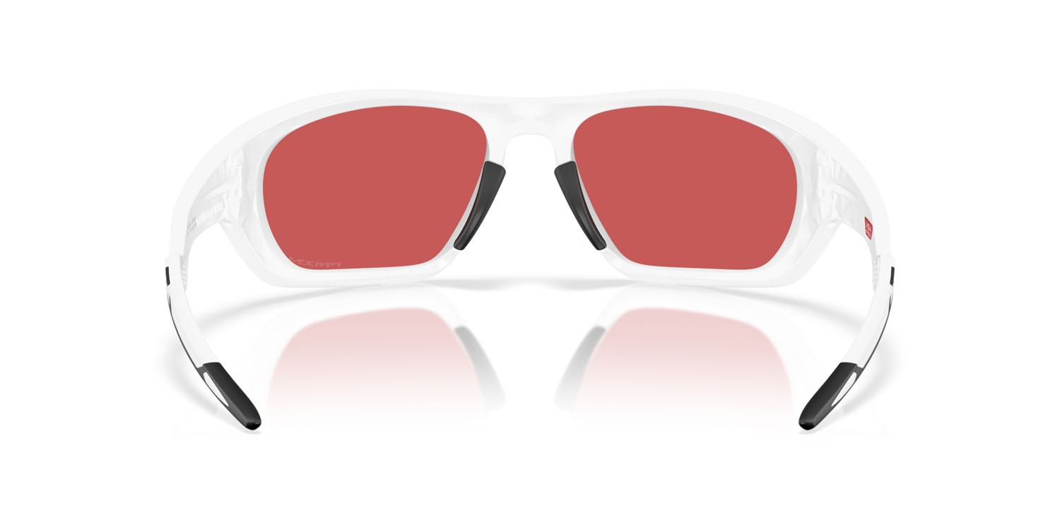 Occhiali da sole Oakley Lateralis OO 9431 (943109) colore bianco opaco forma rettangolare lenti prizm snow sapphire