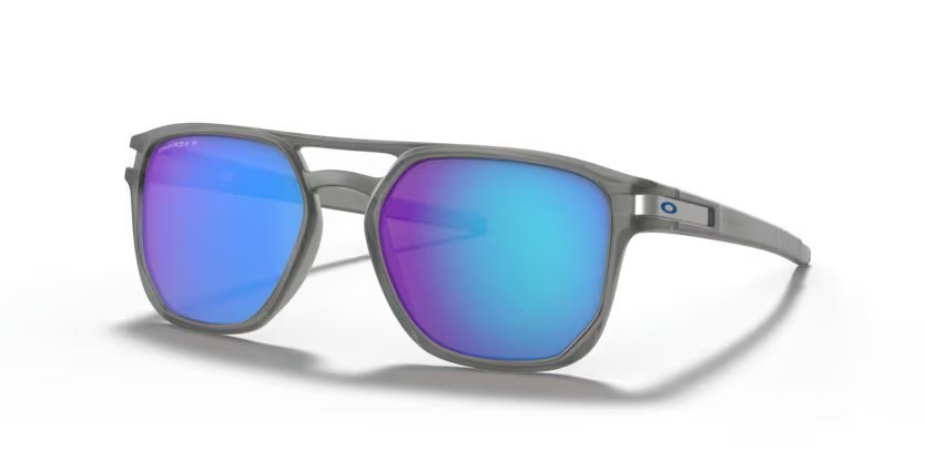 Lunettes de soleil Oakley Latch beta OO 9436 (943606) couleur matte grey ink forme carré verres prizm sapphire polarized
