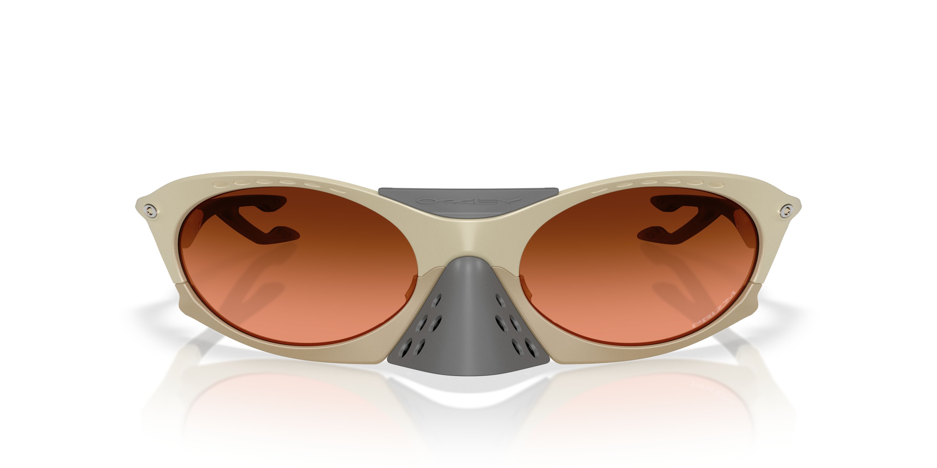 Sonnenbrillen Oakley Plantaris OO 9437 (943702) farbe sabbia opaco form oval gläser prizm bronzo sfumato