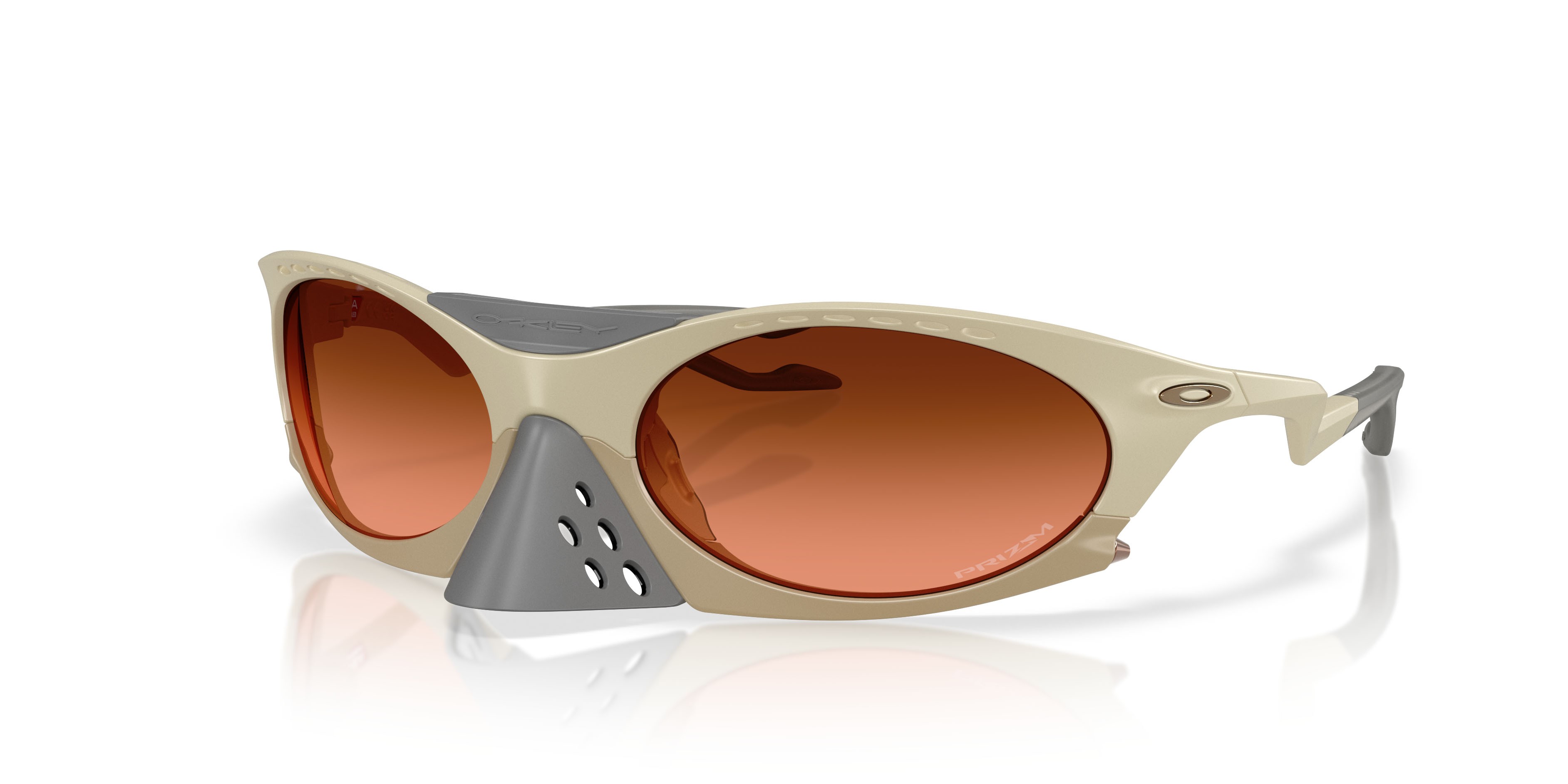 Sonnenbrillen Oakley Plantaris OO 9437 (943702) farbe sabbia opaco form oval gläser prizm bronzo sfumato