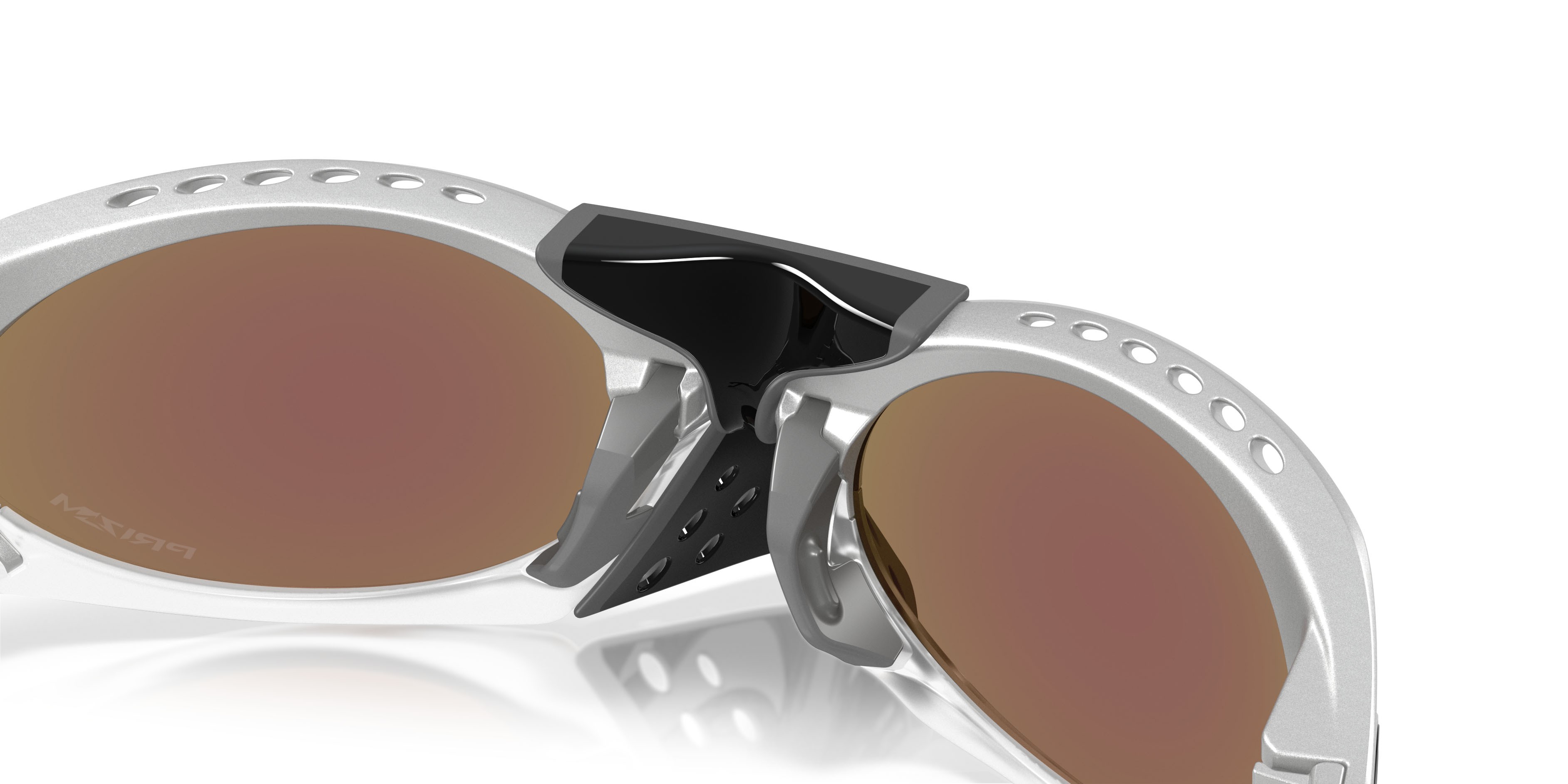 Sonnenbrillen Oakley Plantaris OO 9437 (943713) farbe x-silver form oval gläser prizm sapphire
