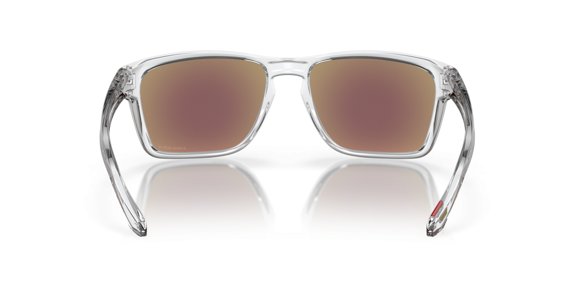 Occhiali da sole Oakley Sylas OO 9448 (944804) colore polished clear forma rettangolare lenti prizm sapphire
