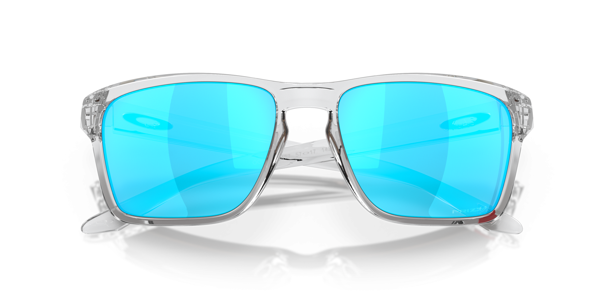 Occhiali da sole Oakley Sylas OO 9448 (944804) colore polished clear forma rettangolare lenti prizm sapphire