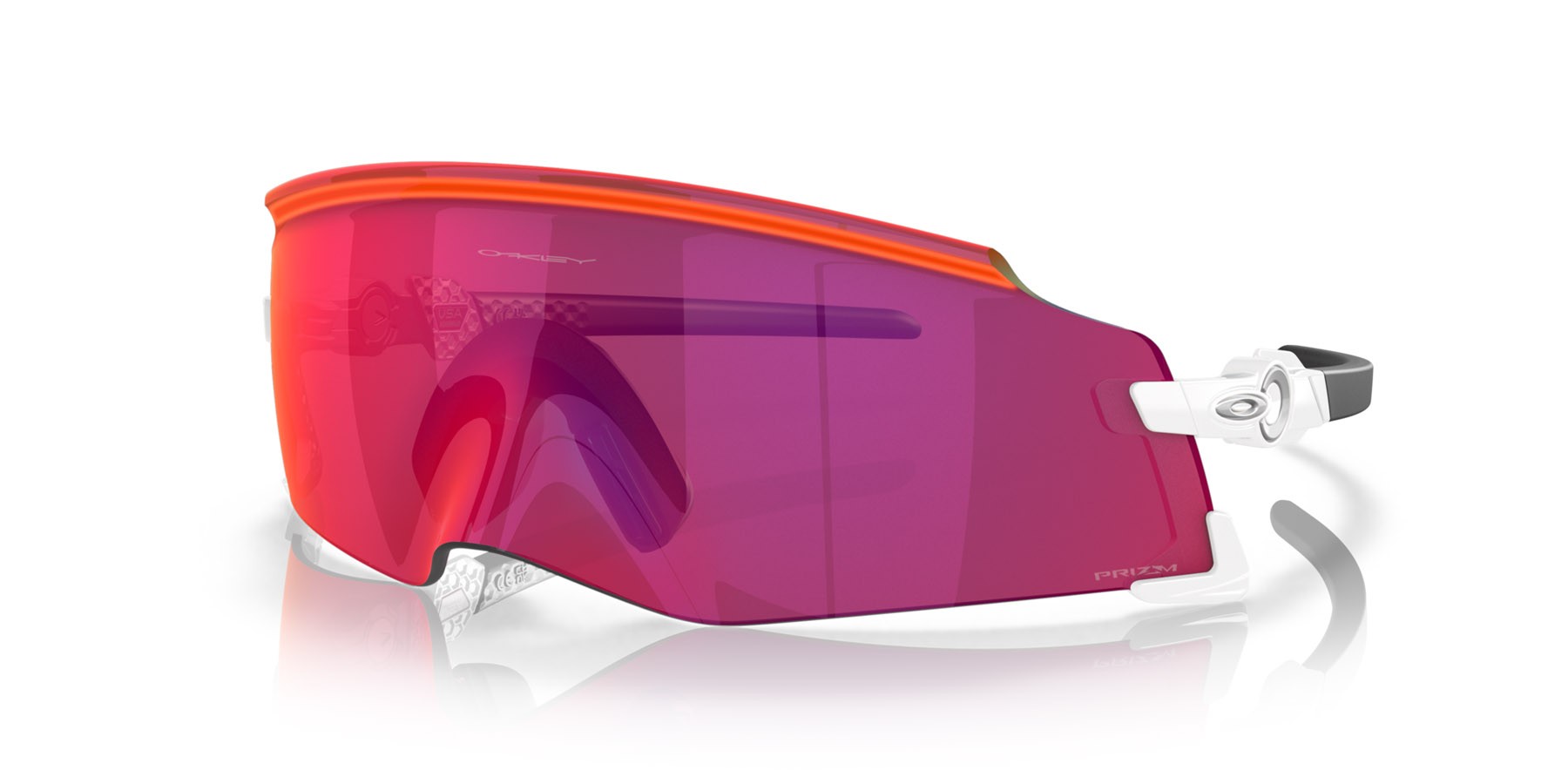 Occhiali da sole Oakley Kato OO 9455M (945527) colore bianco forma mask lenti prizm road