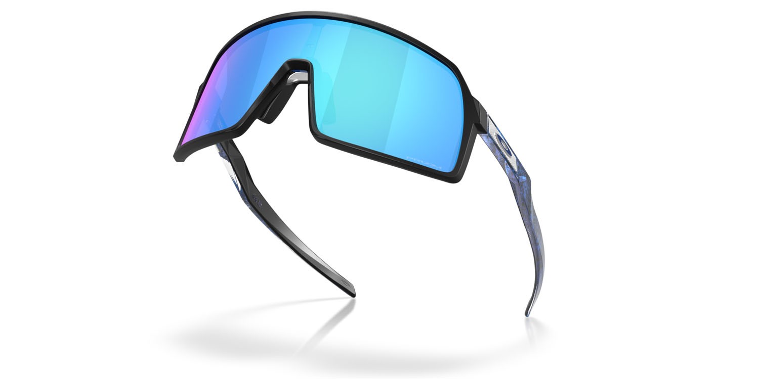 Occhiali da sole Oakley Sutro S OO 9462 (946214) colore nero opaco forma mask lenti prizm sapphire