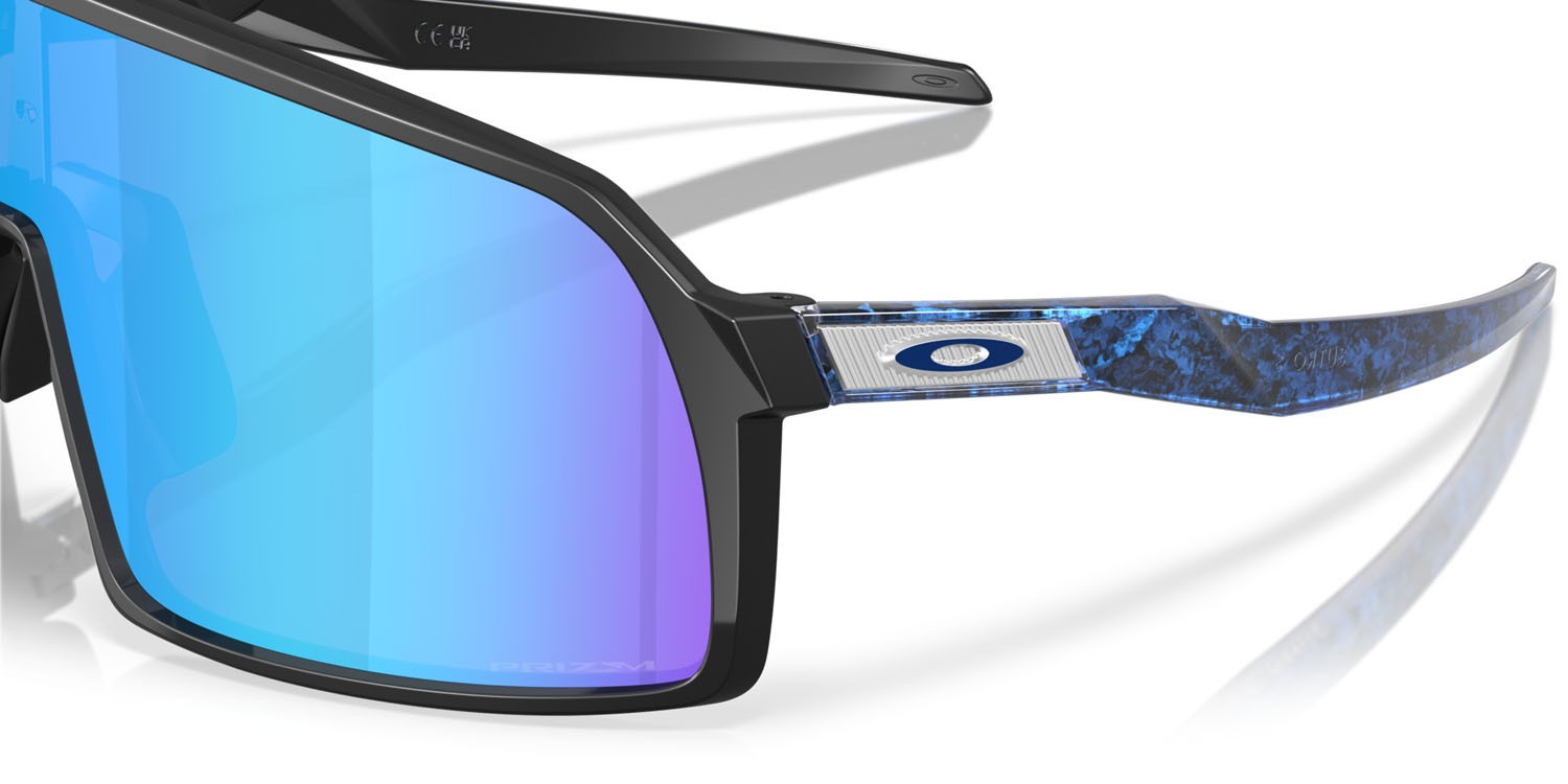 Occhiali da sole Oakley Sutro S OO 9462 (946214) colore nero opaco forma mask lenti prizm sapphire