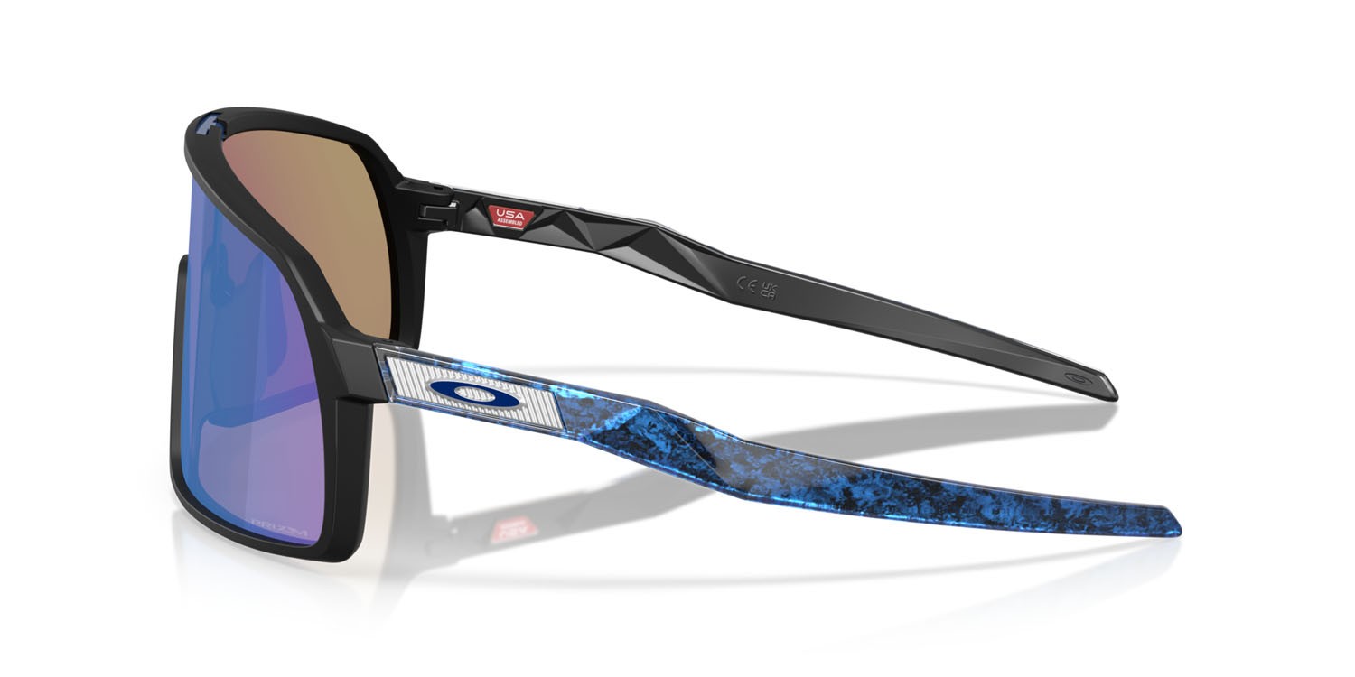 Occhiali da sole Oakley Sutro S OO 9462 (946214) colore nero opaco forma mask lenti prizm sapphire
