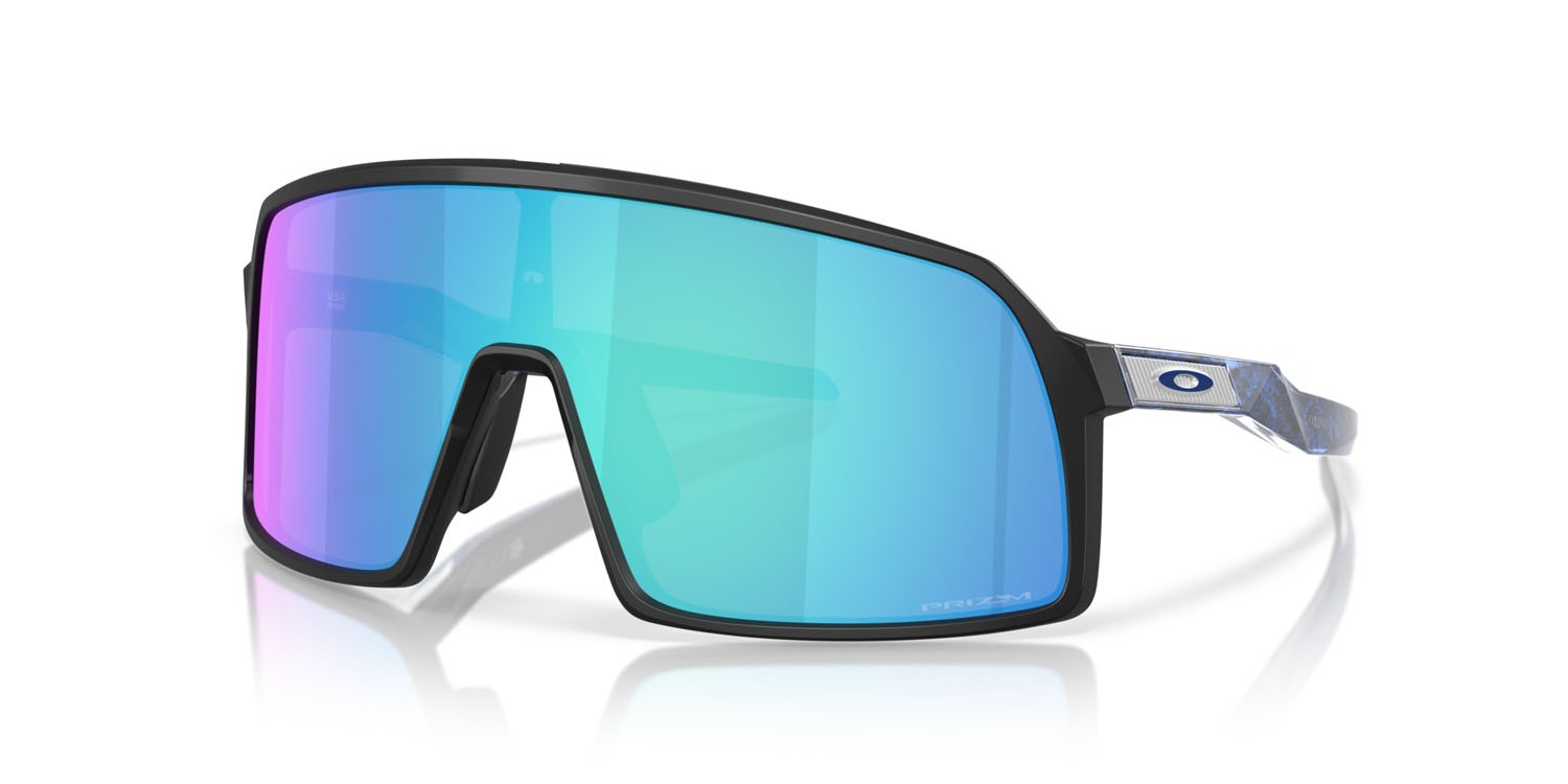 Occhiali da sole Oakley Sutro S OO 9462 (946214) colore nero opaco forma mask lenti prizm sapphire