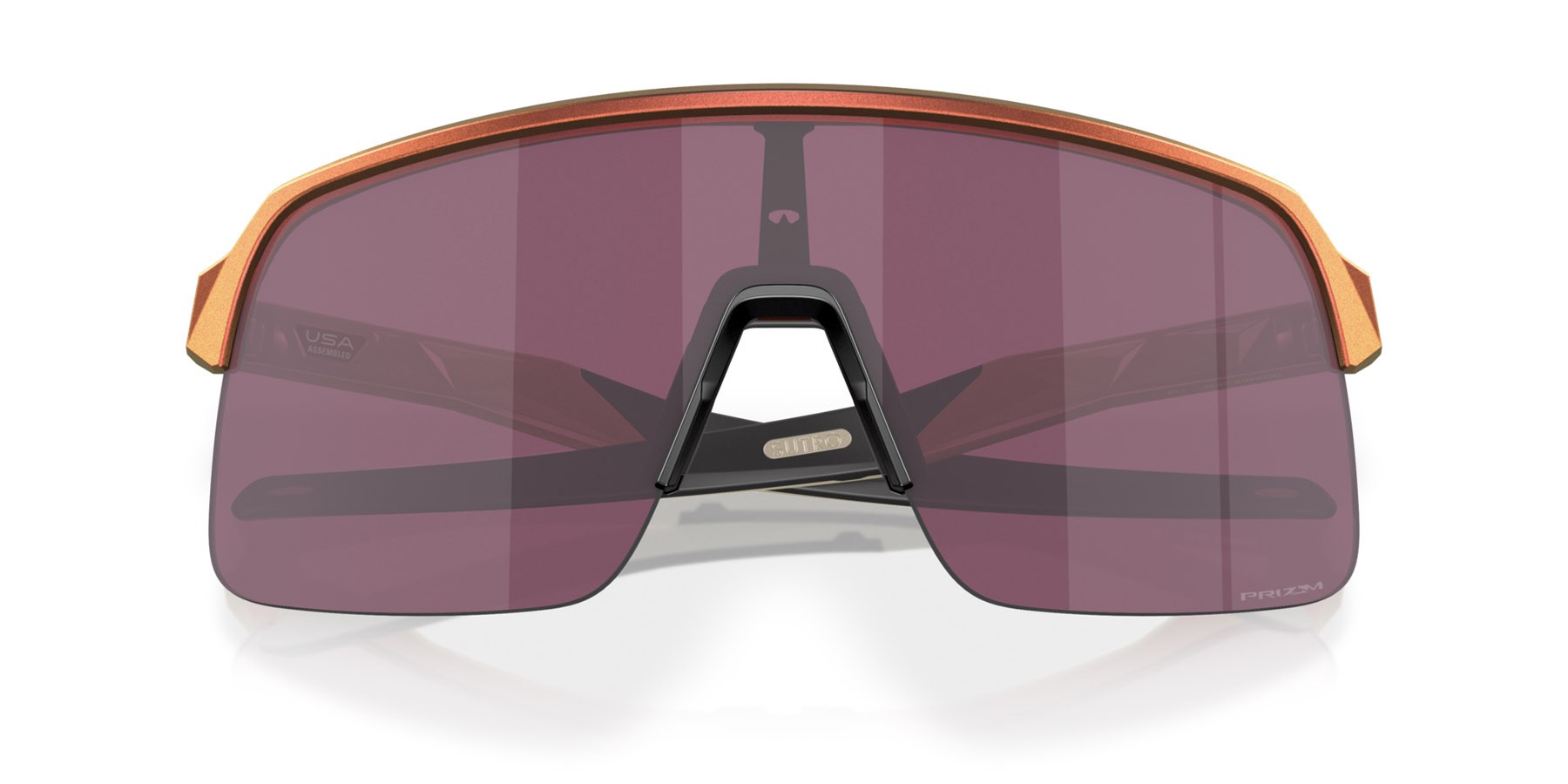 Occhiali da sole Oakley Sutro Lite OO 9463 (946358) colore matte red gold colorshift forma mask lenti prizm road black