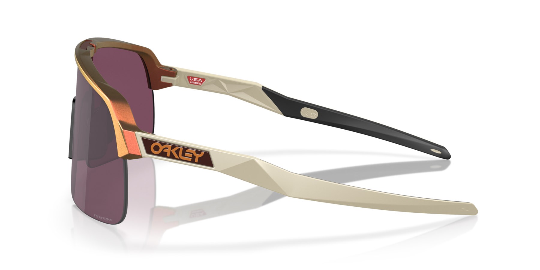 Occhiali da sole Oakley Sutro Lite OO 9463 (946358) colore matte red gold colorshift forma mask lenti prizm road black