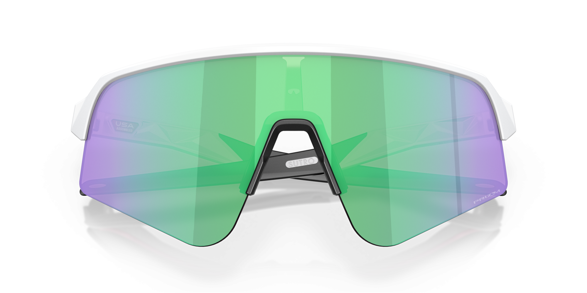 Occhiali da sole Oakley Sutro Lite Sweep OO 9465 (946504) colore matte white forma rettangolare lenti prizm road jade