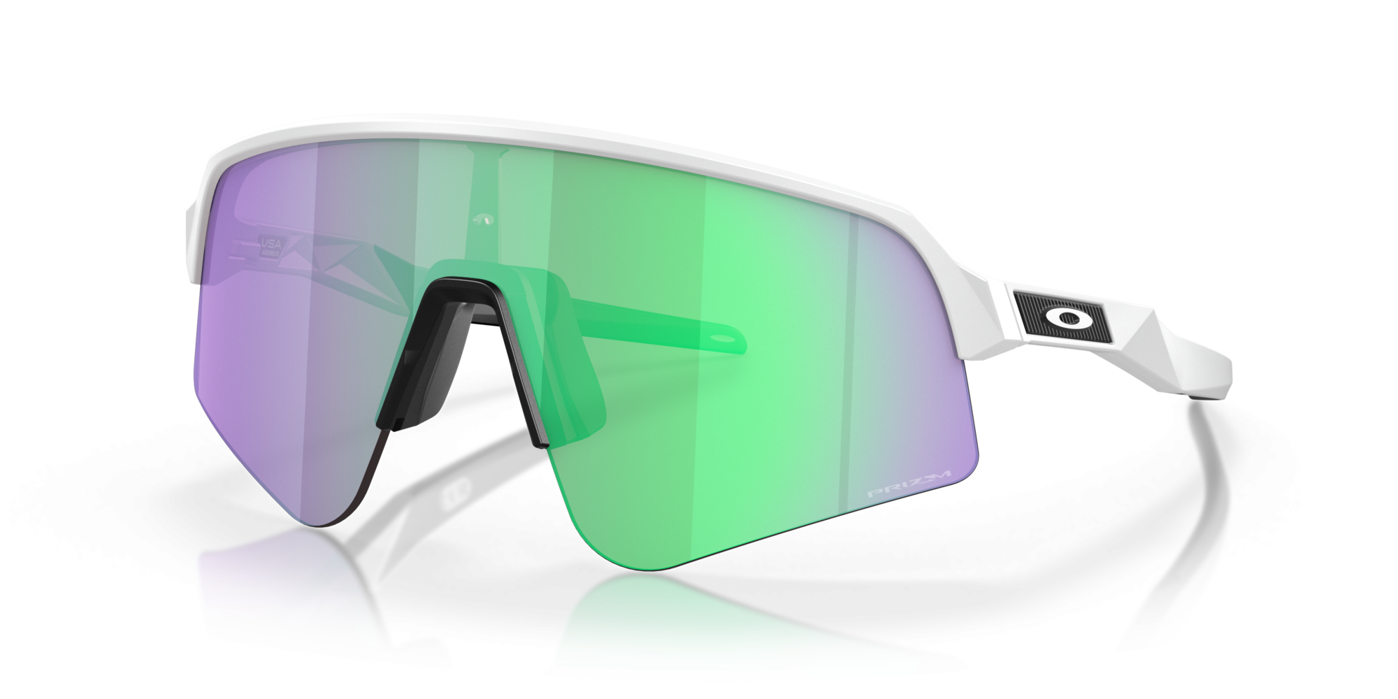 Occhiali da sole Oakley Sutro Lite Sweep OO 9465 (946504) colore matte white forma rettangolare lenti prizm road jade