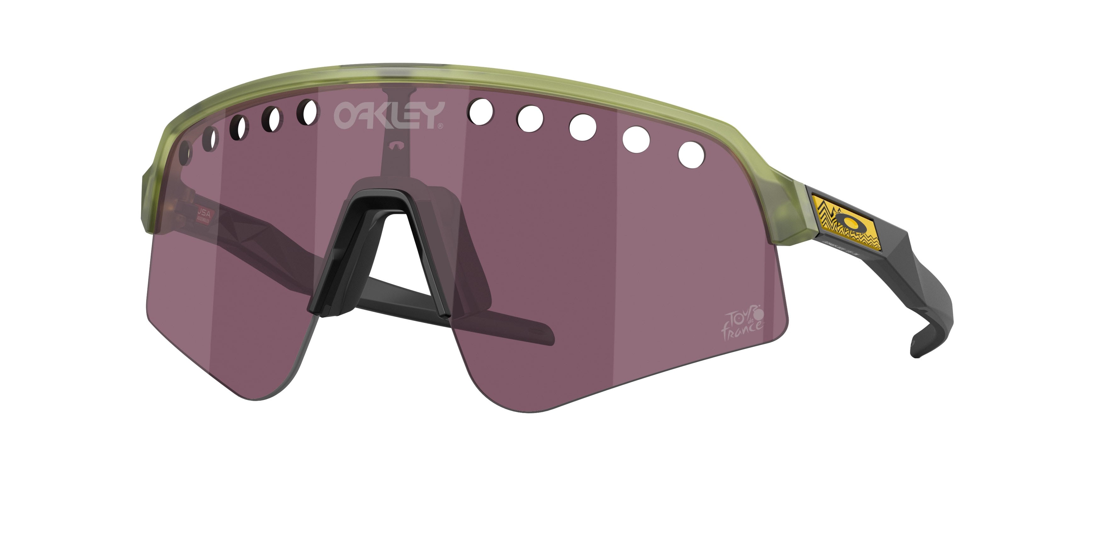 Occhiali da sole Oakley Sutro Lite Sweep OO 9465 (946536) colore transparent fern forma mask lenti prizm road black